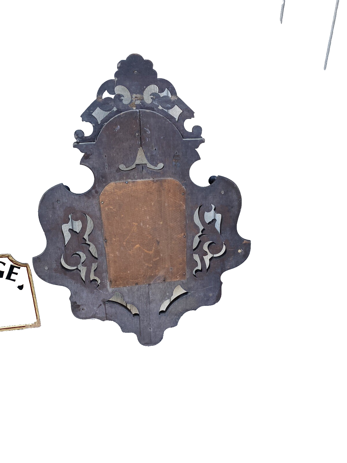 66249 Antique Walnut Victorian Wall Mirror Hat Rack Coattree