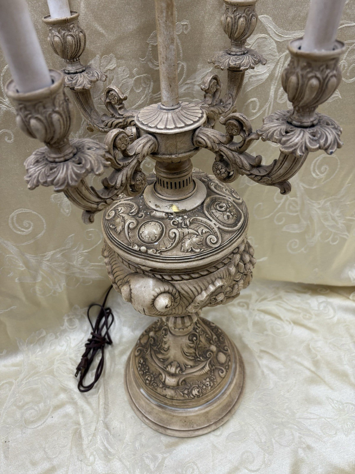 55229 Pair Fancy Mid Century Candelabra Table Lamps