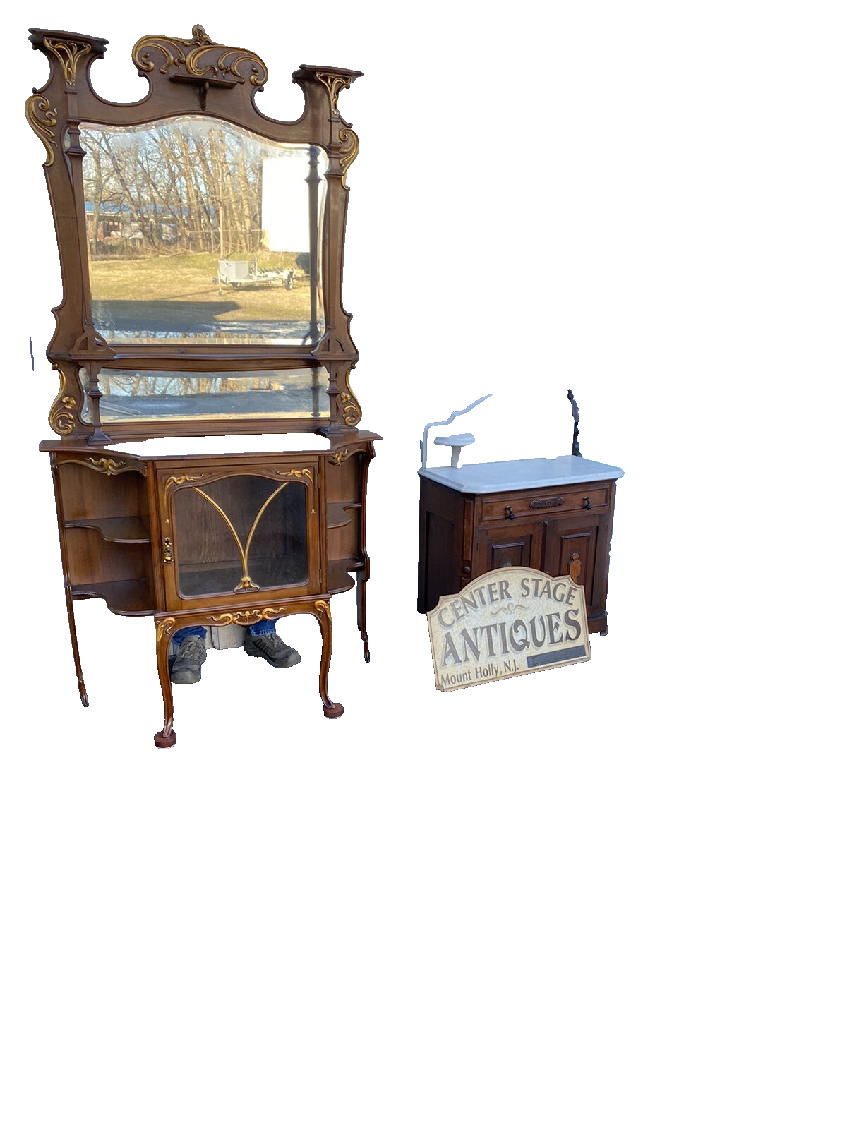 64662 Victorian Fabulous Art Nouveau Etergie Curio Cabinet Display Cabinet