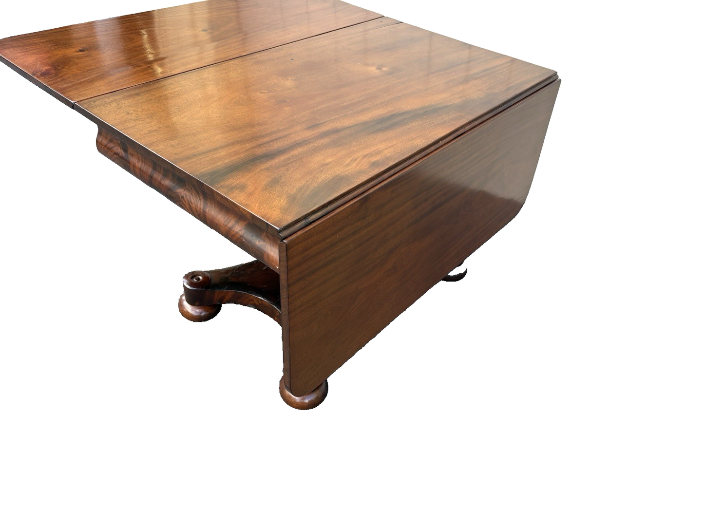 66965 Antique Empire Mahogany Dropleaf Dining Table
