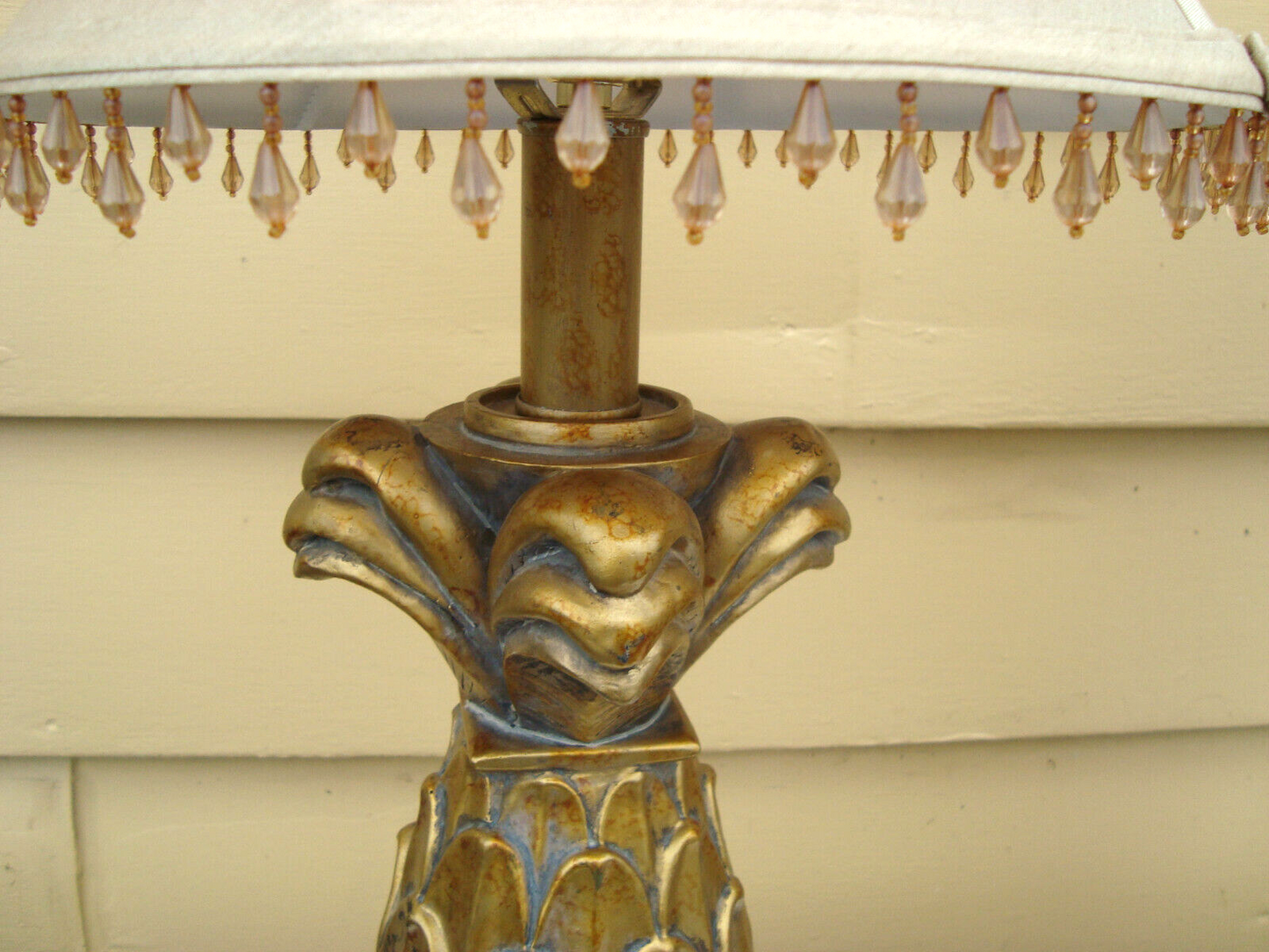 58062 PAIR OF PINEAPPLE TABLE LAMPS WITH PRISM SHADES