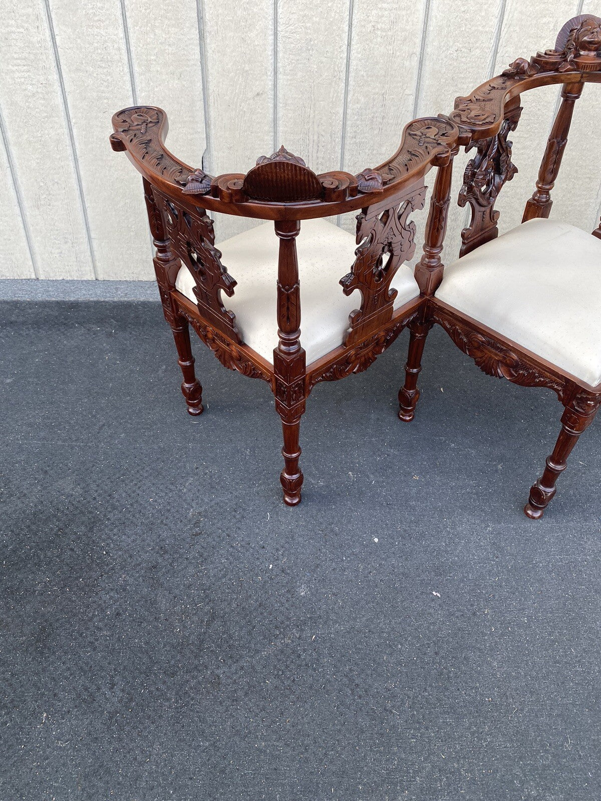 66061 Solid Mahogany TETE a TETE Settee Bench