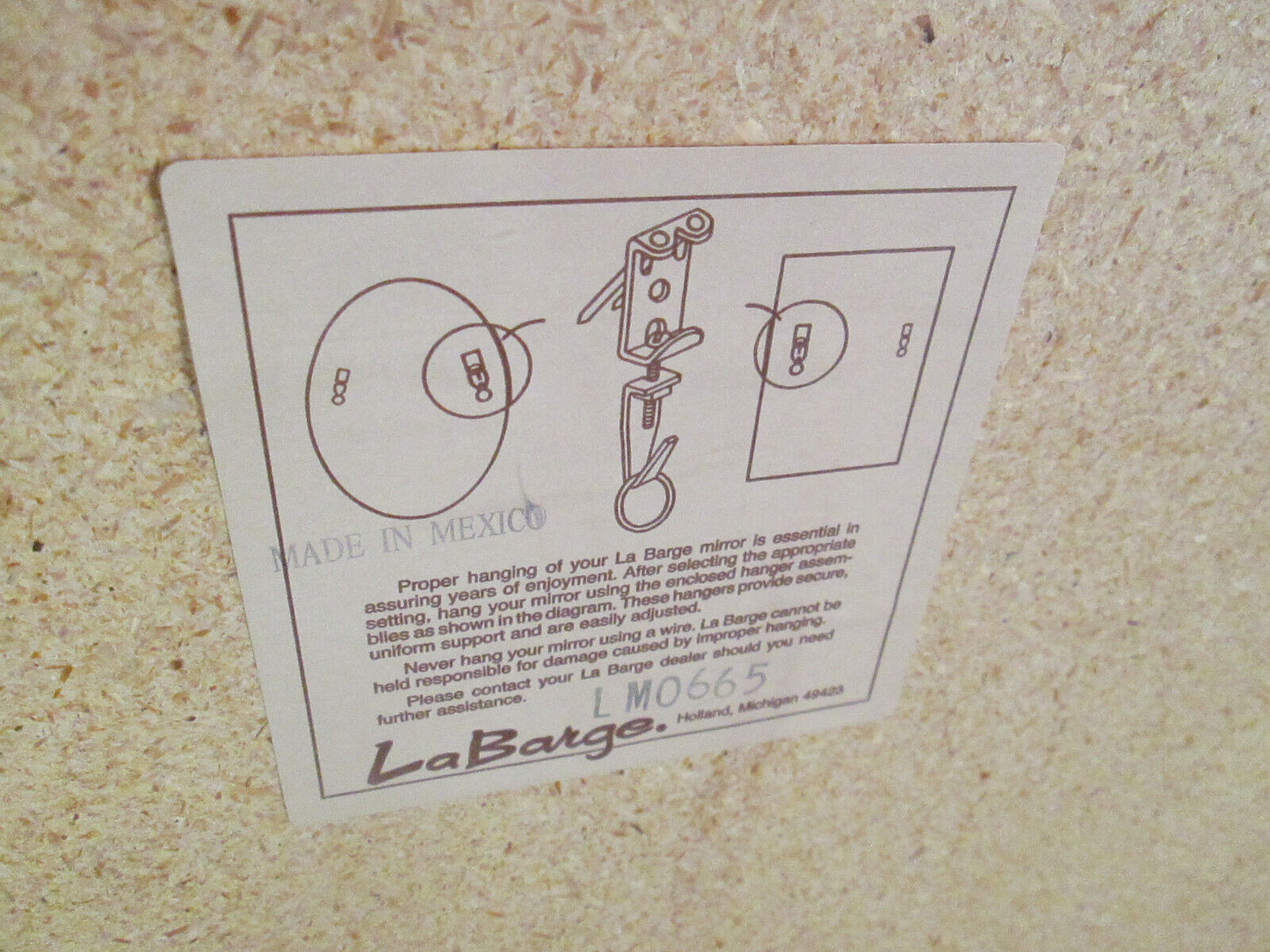 38633 RARE LA BARGE Gothic Beveled Mirror LM0665 with metal frame