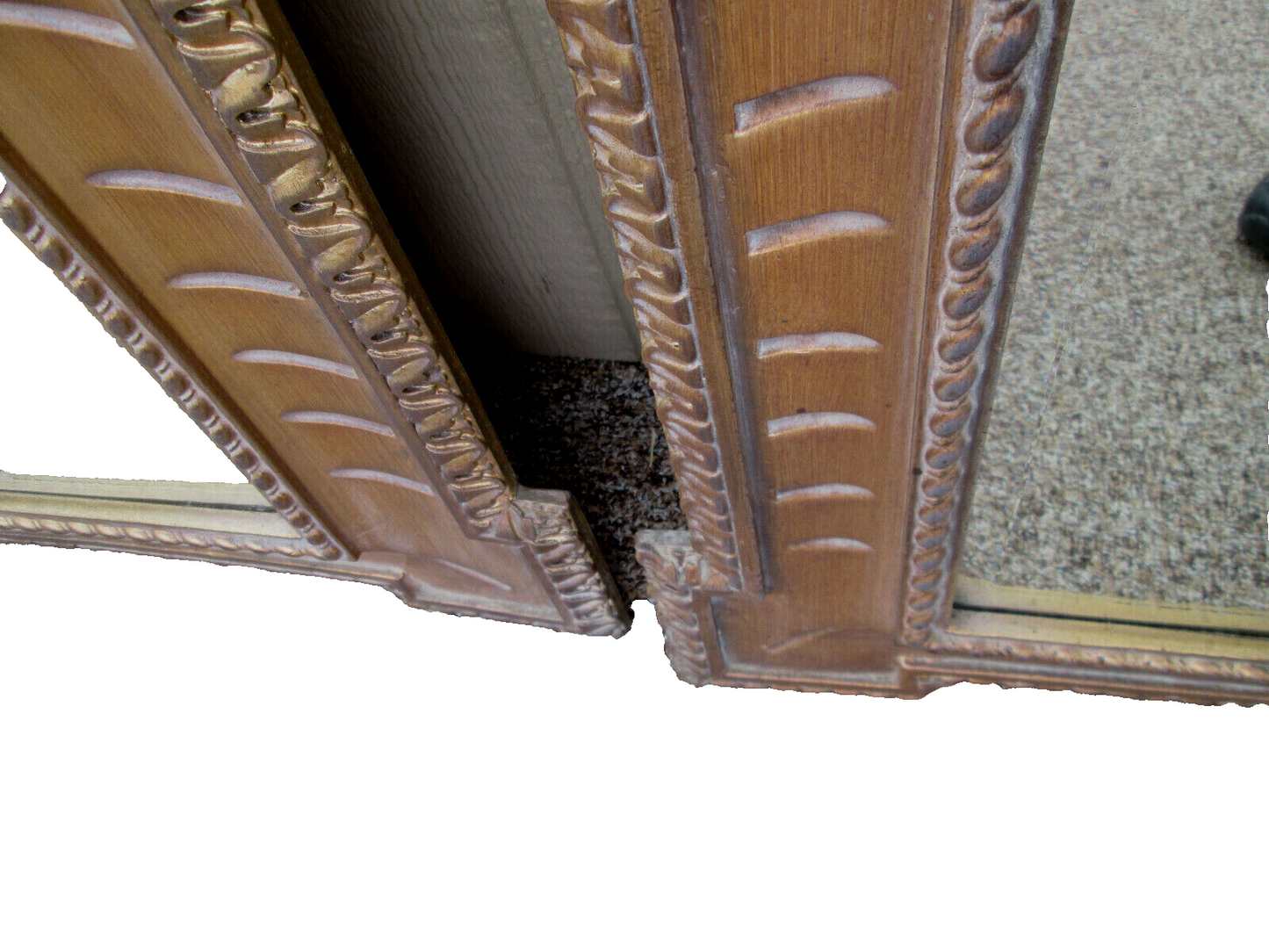 54901 PAIR of Gold Decorator Beveled Mirrors