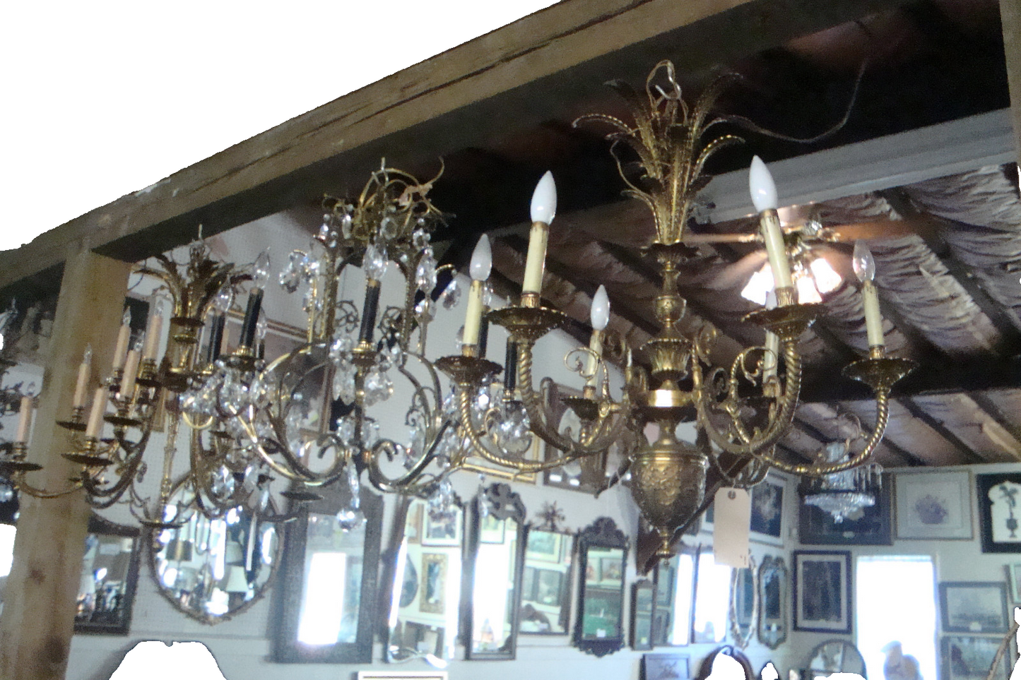 59685 BRONZE and Crystal Hanging Chandelier Light Fixture