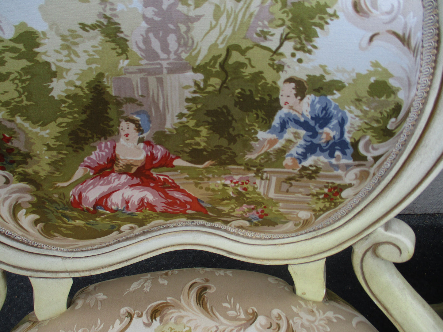 64365 Pair Hand Made French Country Chair SILK Fabric STATESVILLE Chair