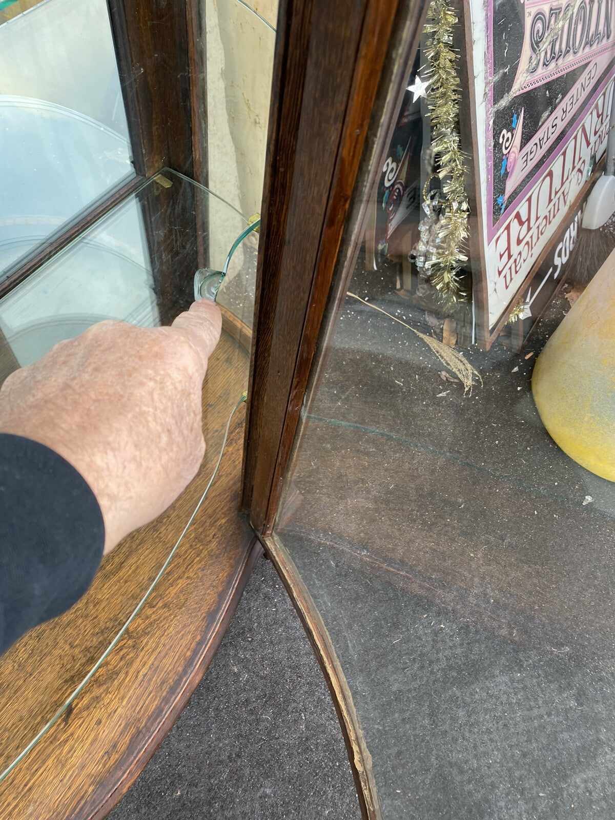 66152 Antique Victorian Lion Headed China Cabinet Curio