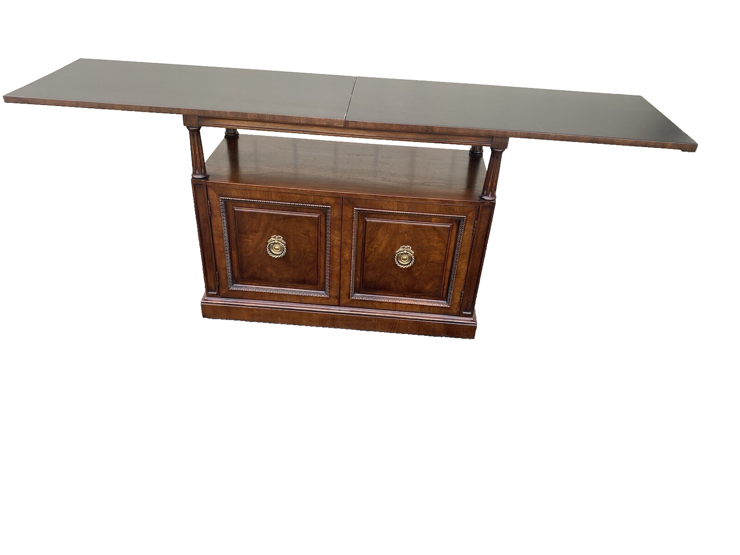65704 Quality Mahogany Flip Top Bar Cart Server Cabinet