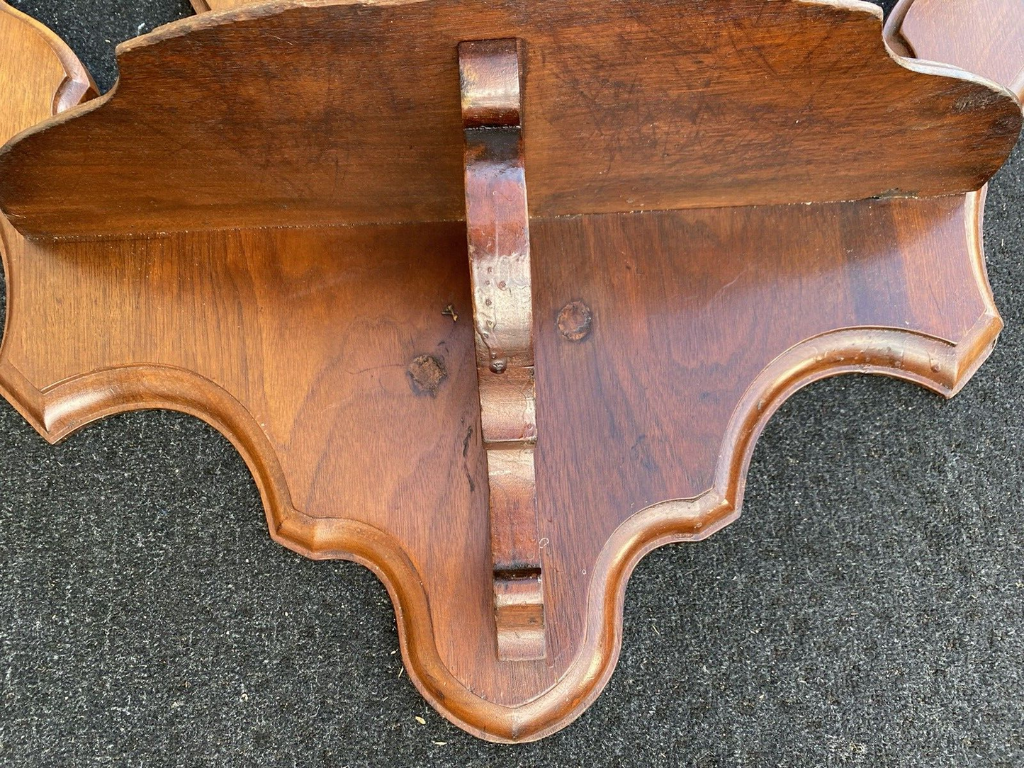 64821 Antique Victorian Walnut Hatrack Wall Mirror