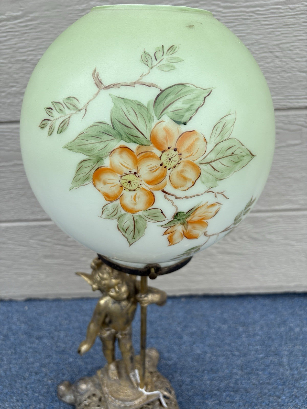 67003 Cherub Table Lamp with Glass Globe