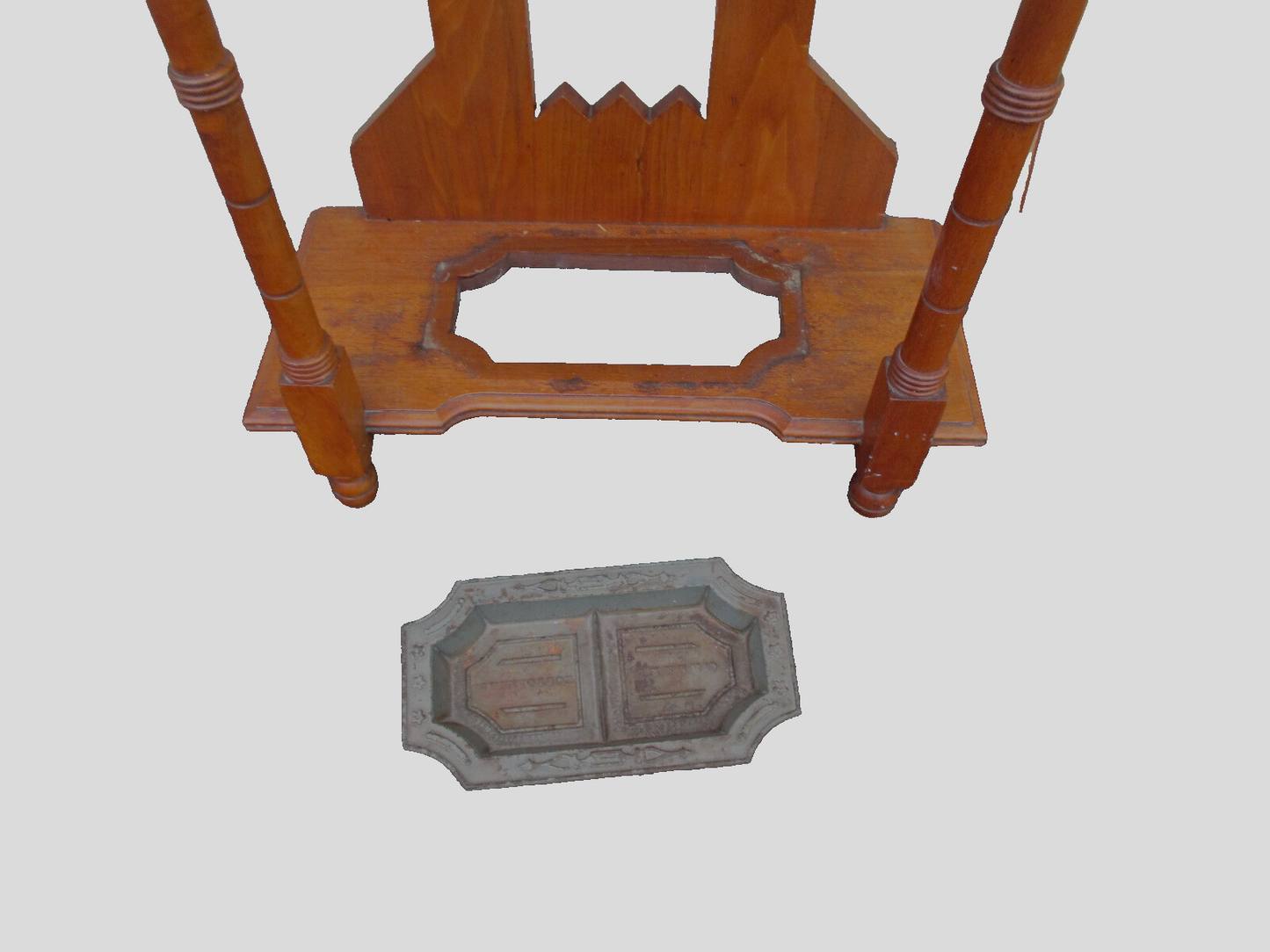 64076 Antique Victorian Walnut Hall Mirror Hat Rack Hall Mirror Umbrella Stand