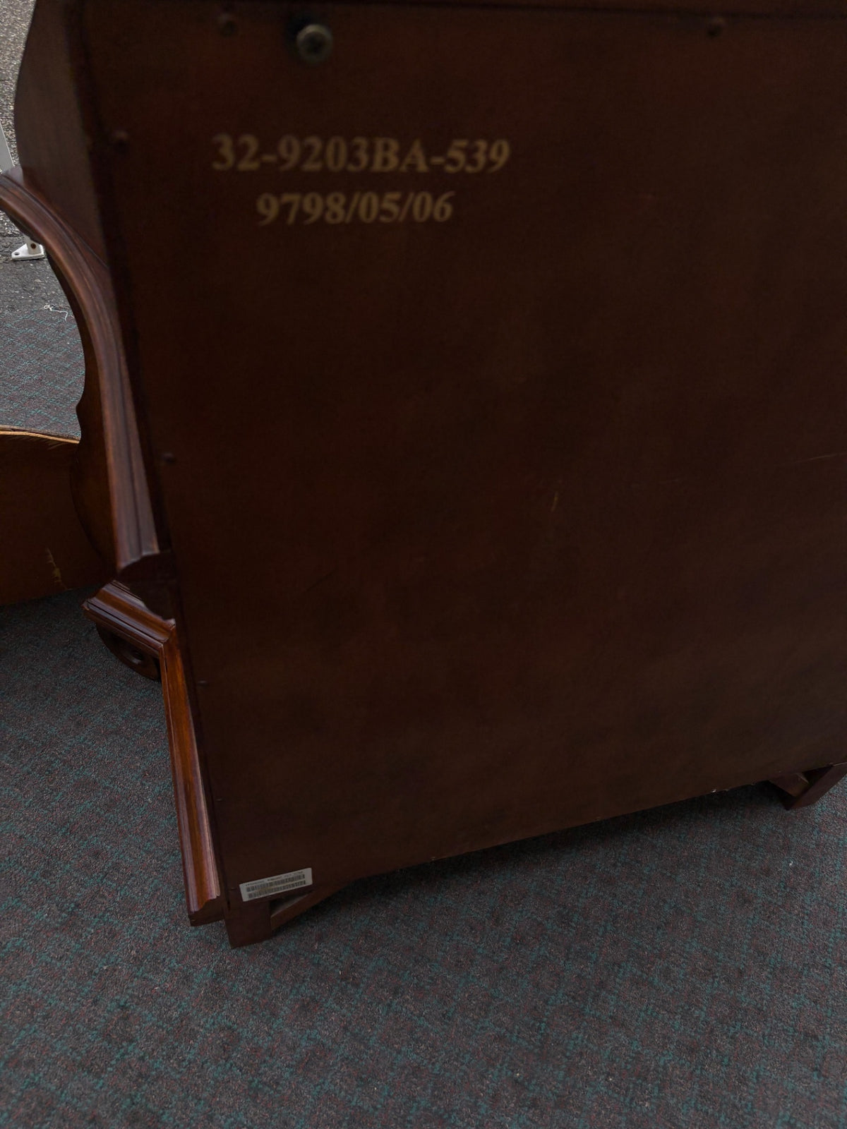 68100 Ethan Allen Hand-Painted Secretary Desk with Hutch, Floral Motif