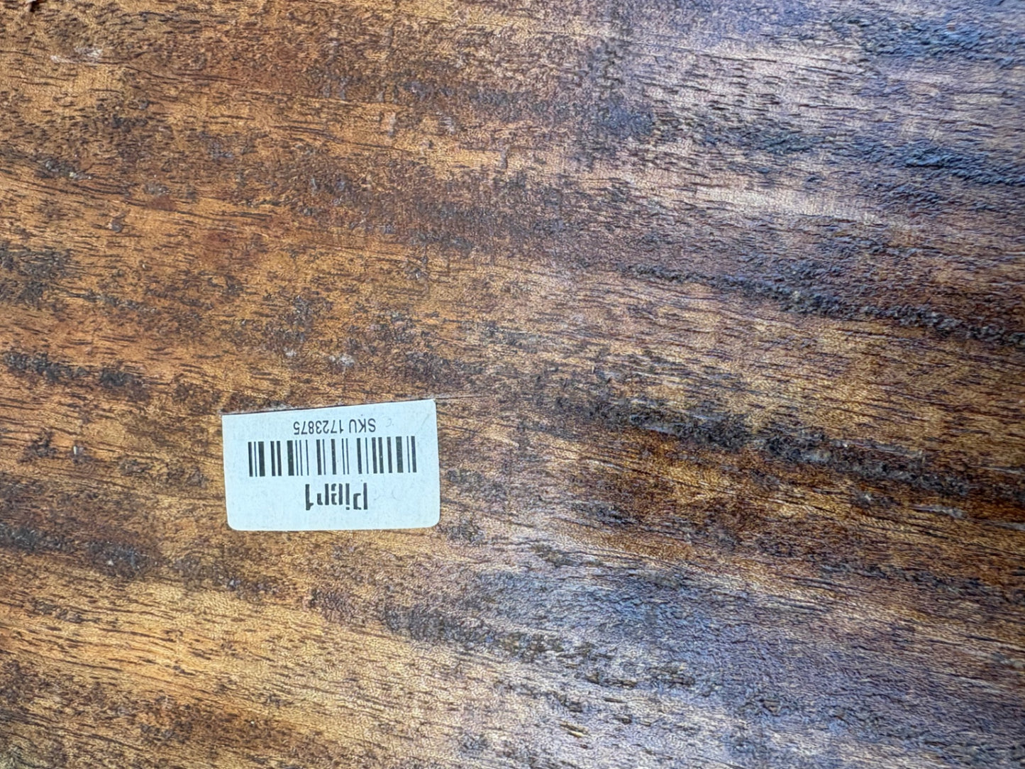 67771 Vintage PIER 1 Wooden Trunk on Wheels with Metal Accents