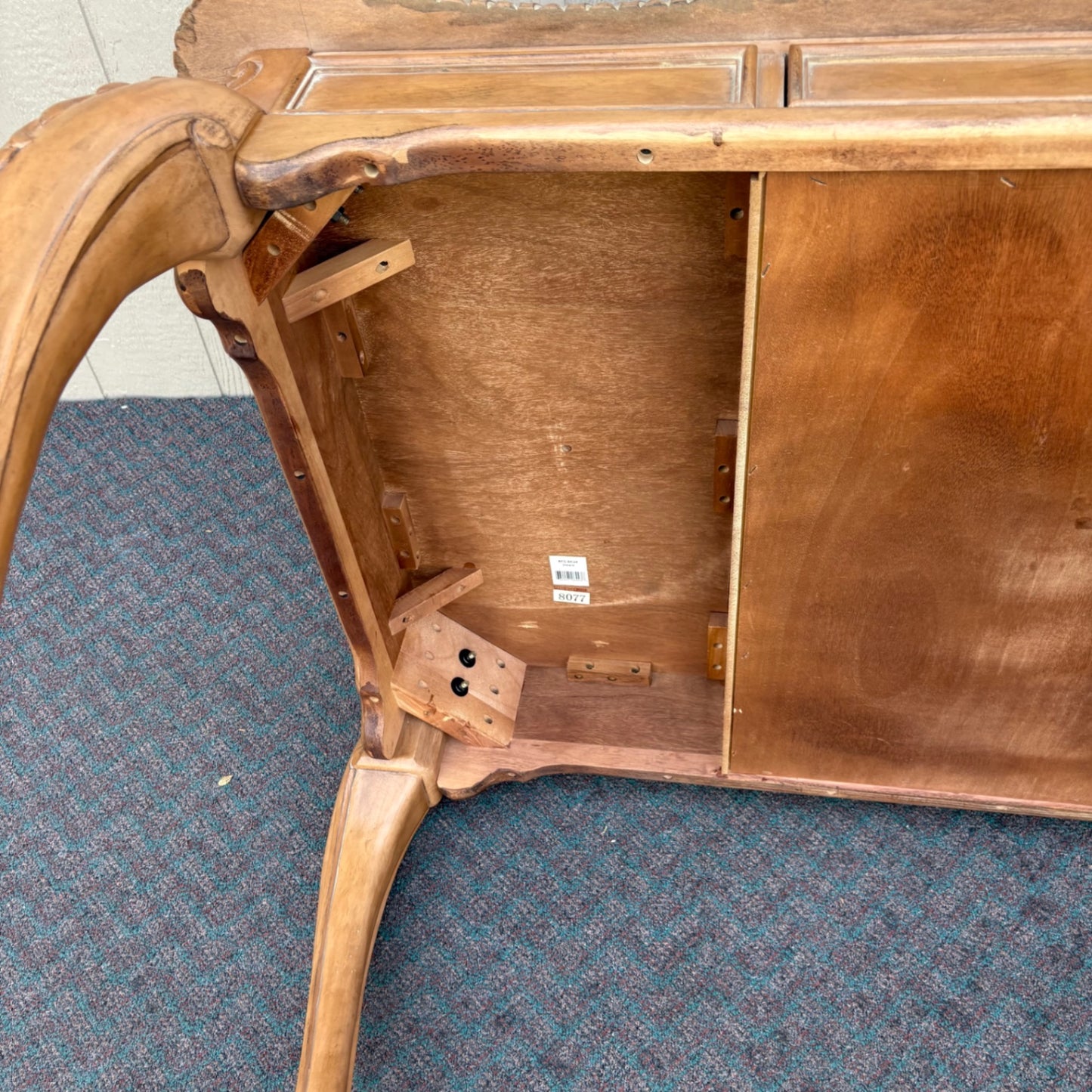 67857 Elegant French Provincial Writing Desk with Carved Details