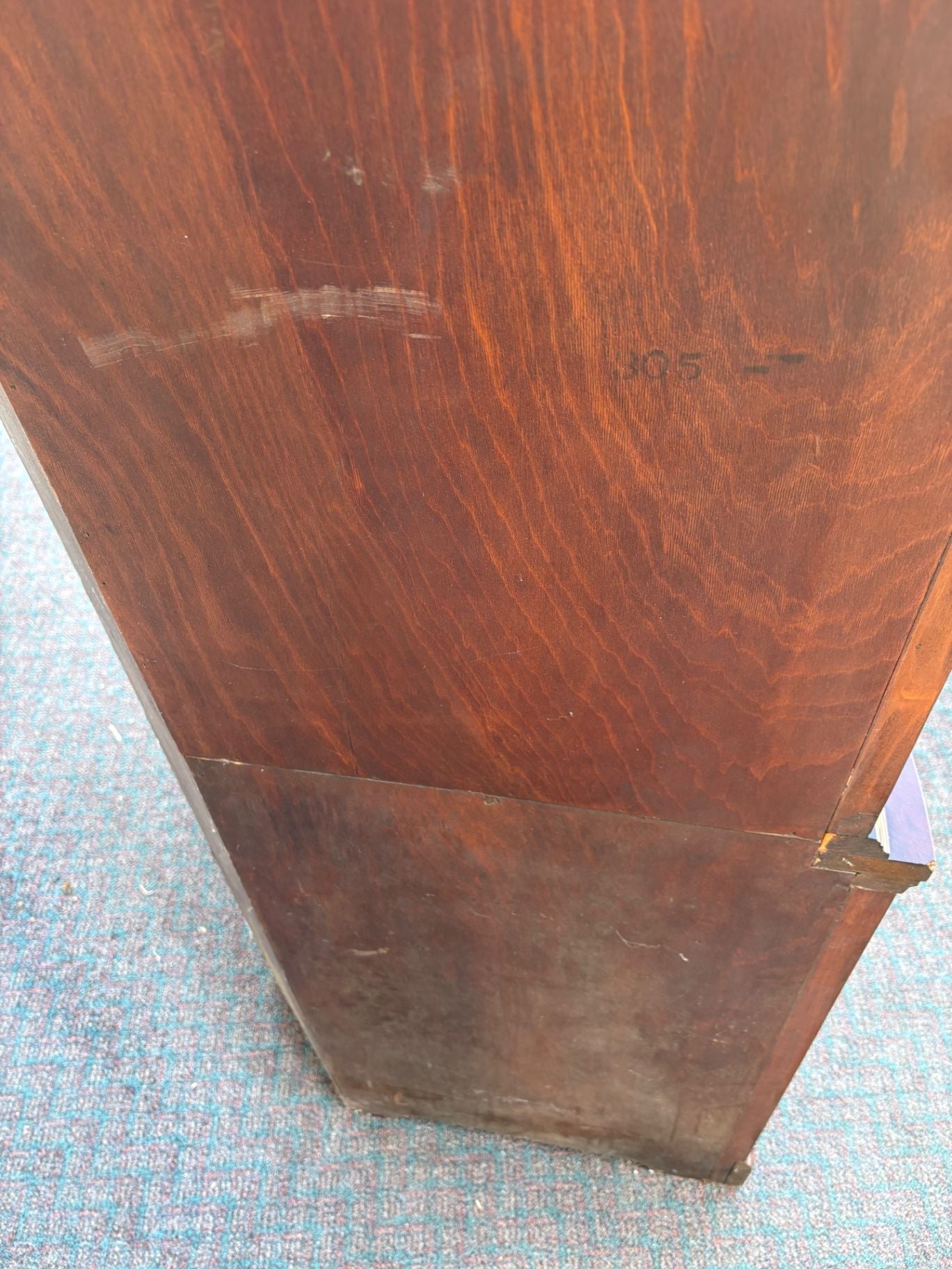 67479 Mahogany Corner Cabinet with Glass Doors and Brass Hardware