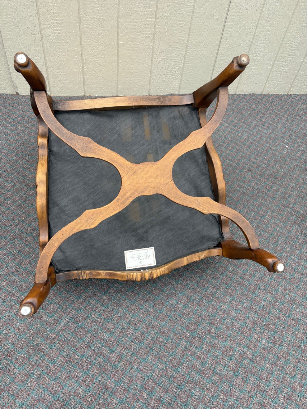 67758 Sherrill French Provincial Upholstered Armchair with Carved Wood