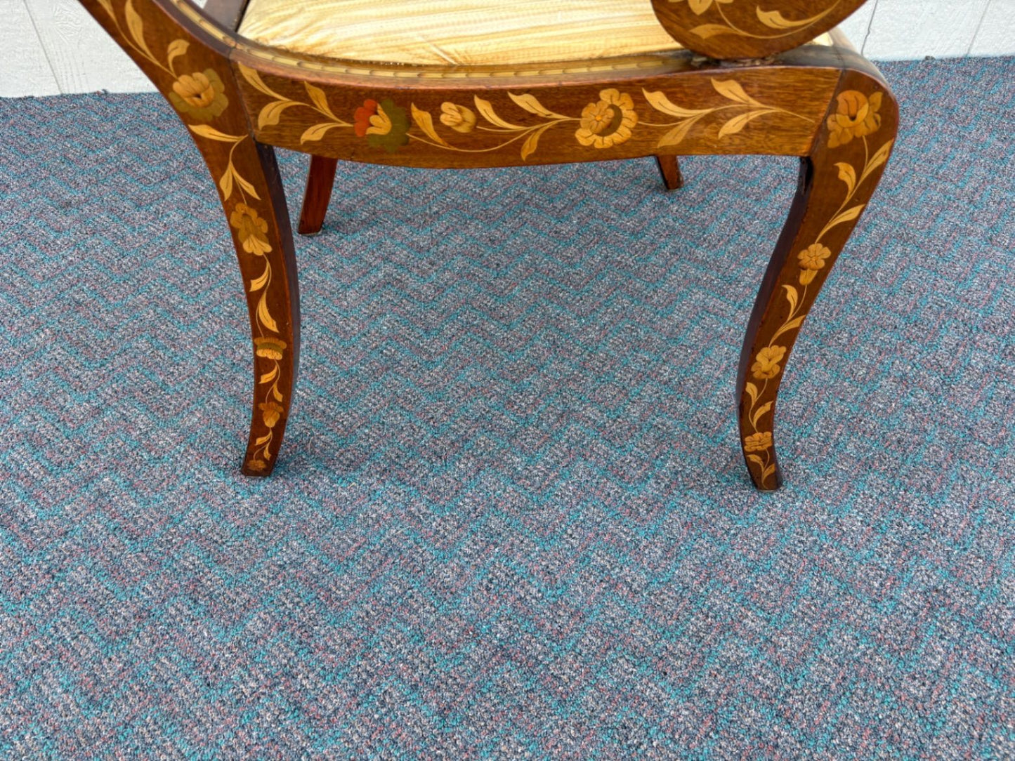 67609 Inlaid Empire Style Armchair with Floral Marquetry