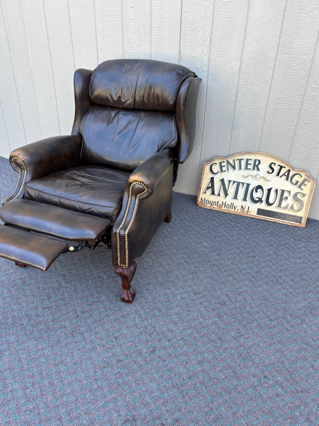 67848 Hancock and Moore Leather Recliner with Nailhead Trim