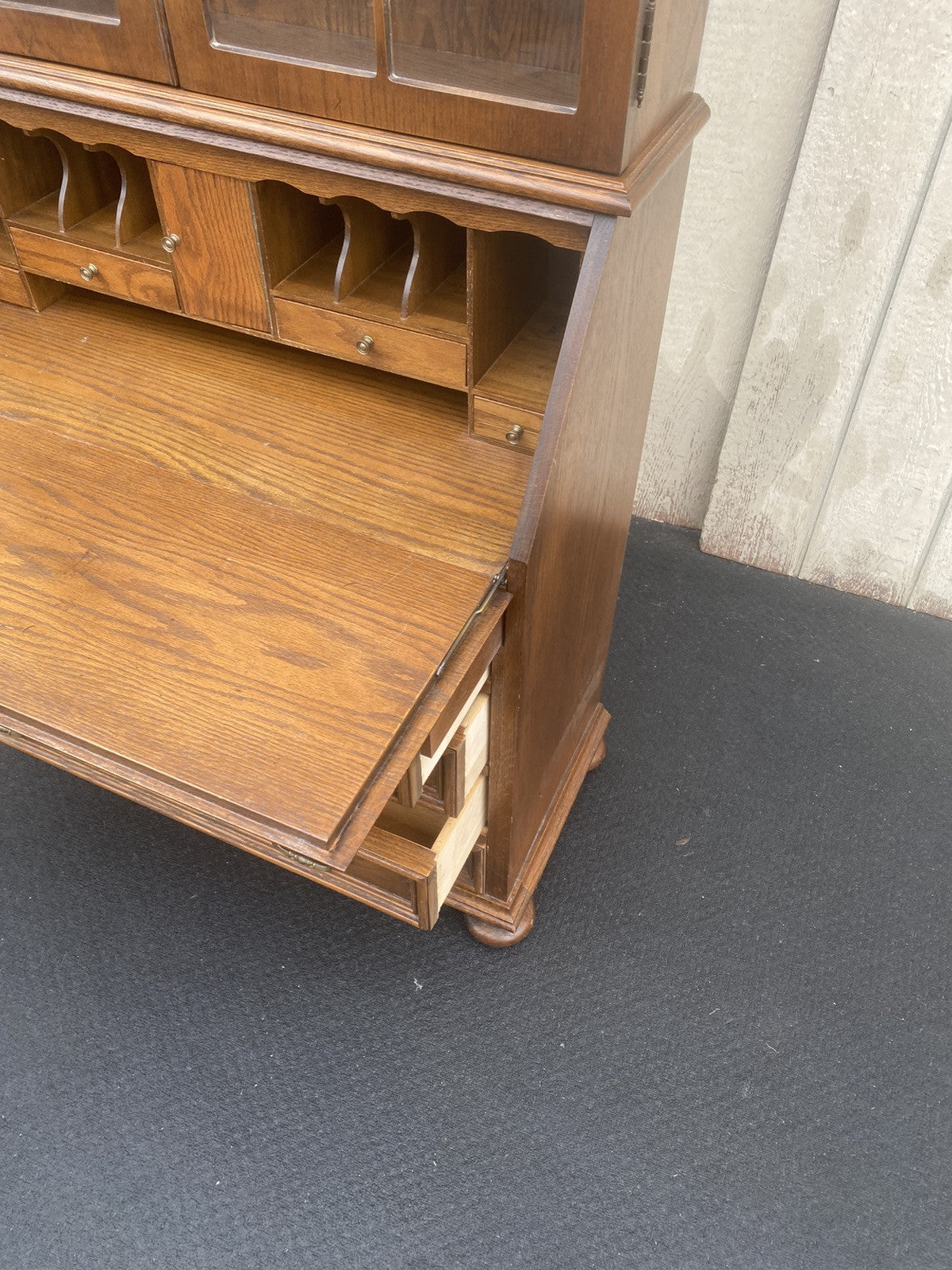 66335 JASPER Oak Secretary Desk with Bookcase Top