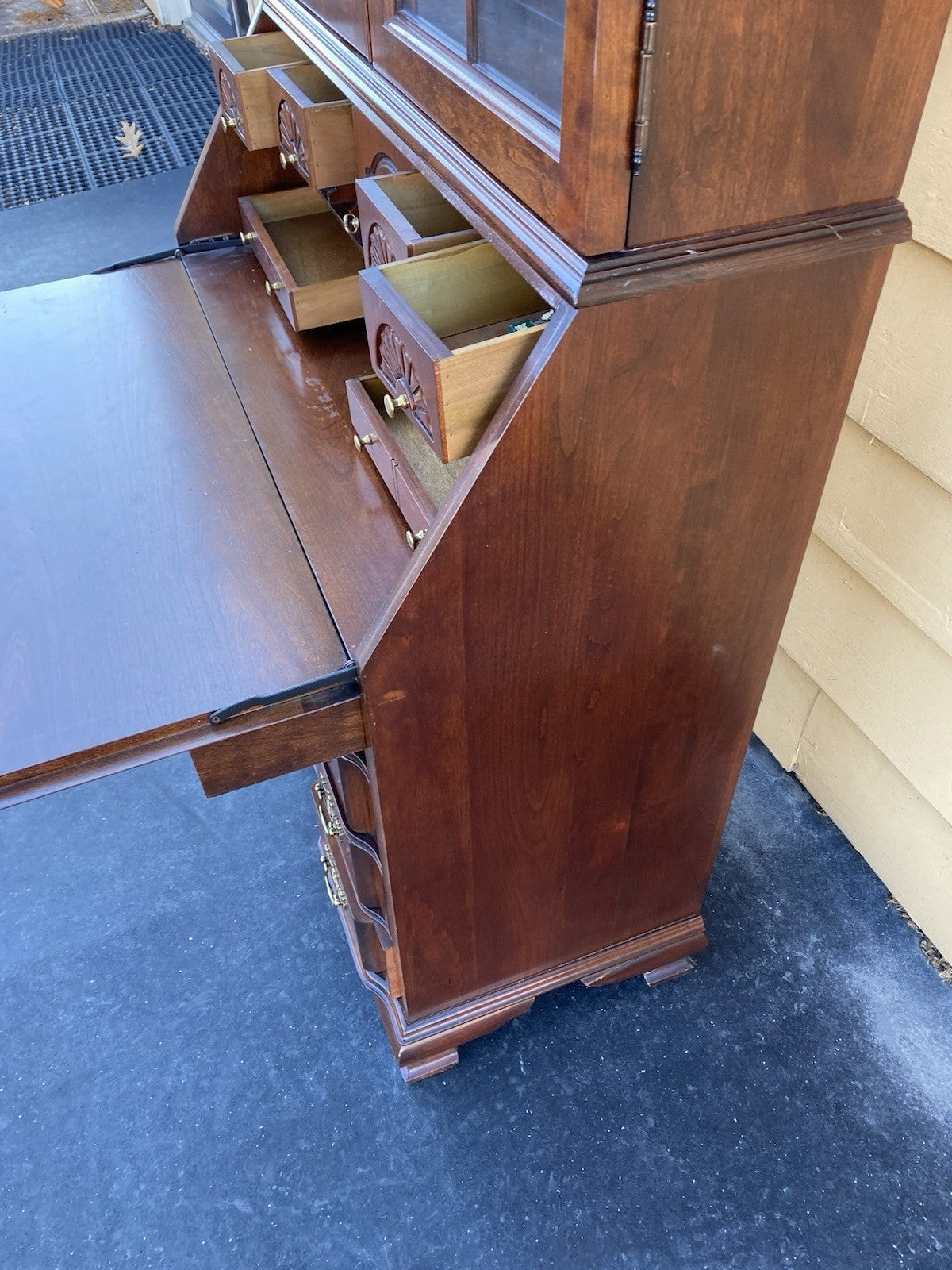 66473 JASPER Furniture Cherry Secretary Desk w/ Bookcase Top