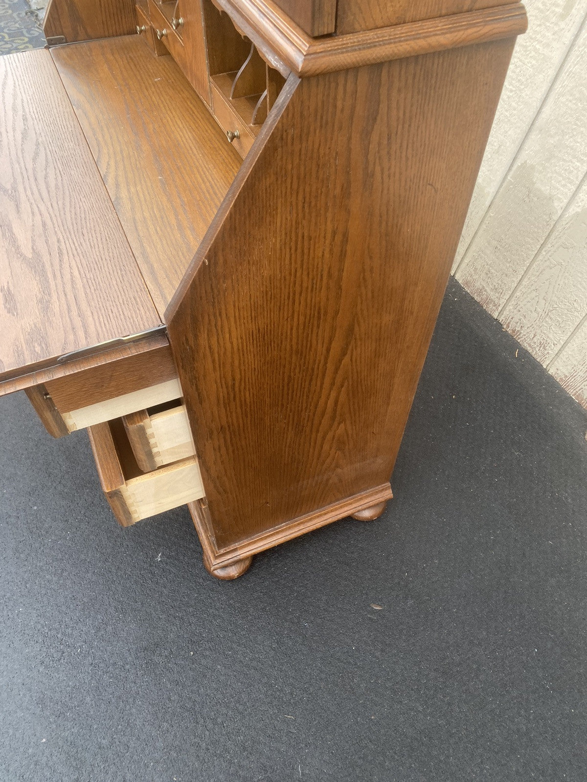 66335 JASPER Oak Secretary Desk with Bookcase Top