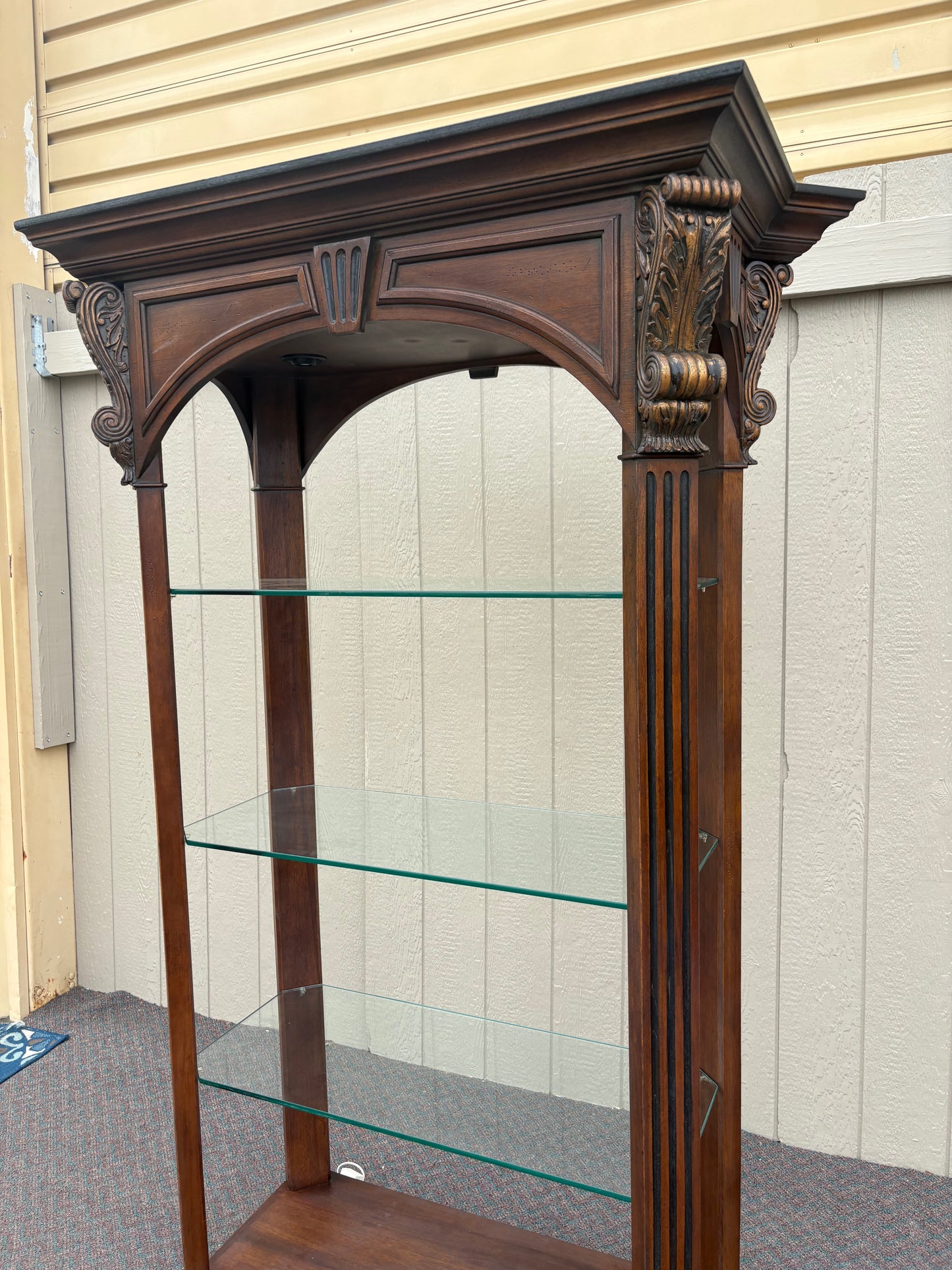 67659 Elegant Neoclassical Display Curio Cabinet with Glass Shelves