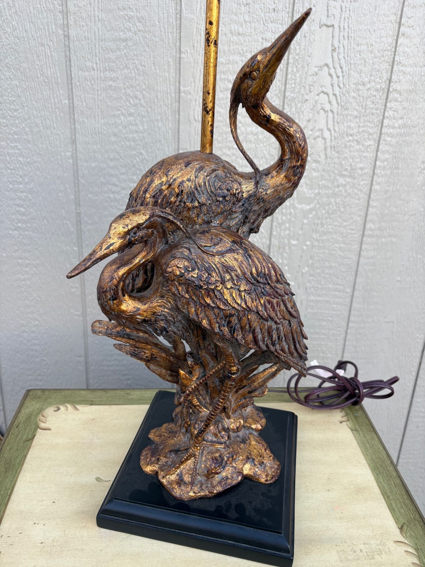 67650  Wildwood Lamps Art Nouveau Heron Table Lamp with Shade