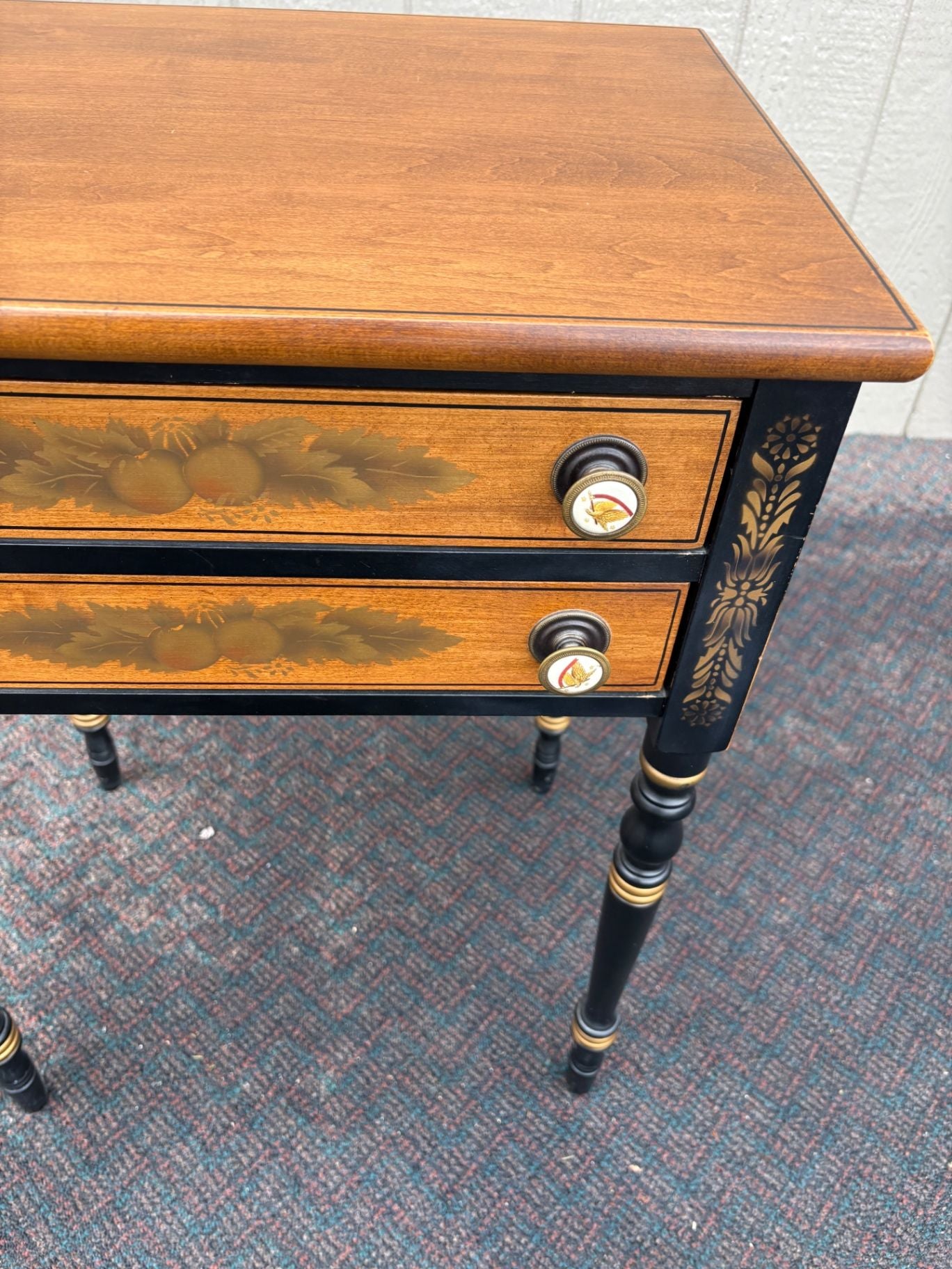 67484  Hitchcock Style Nightstand with Hand-Painted Details