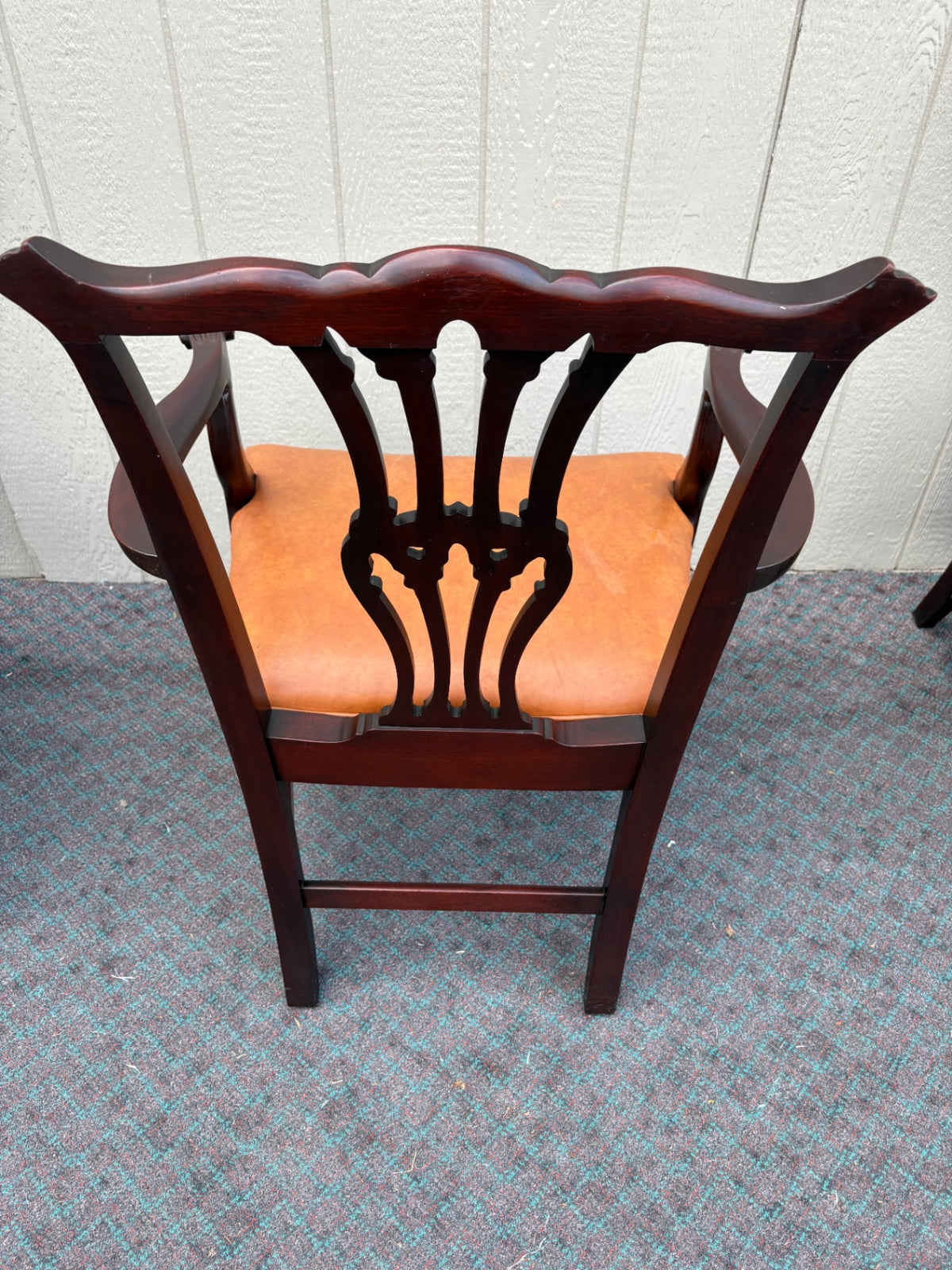 66988  Set of 6 Charak Dining Chairs, Chippendale Style, Mahogany