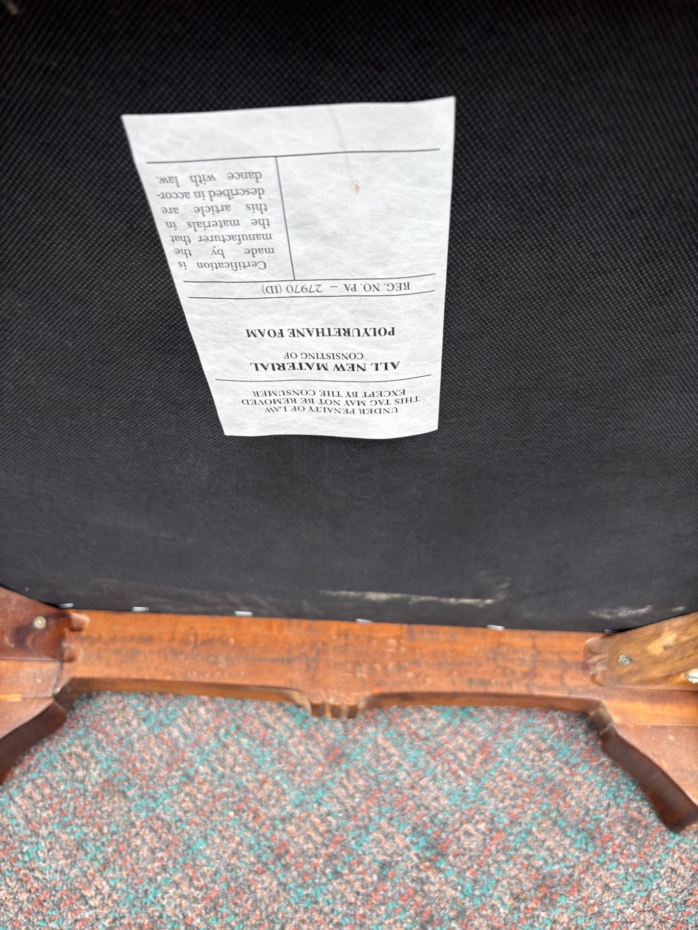 67637 Elegant Chippendale Style Mahogany Armchair with Carved Details