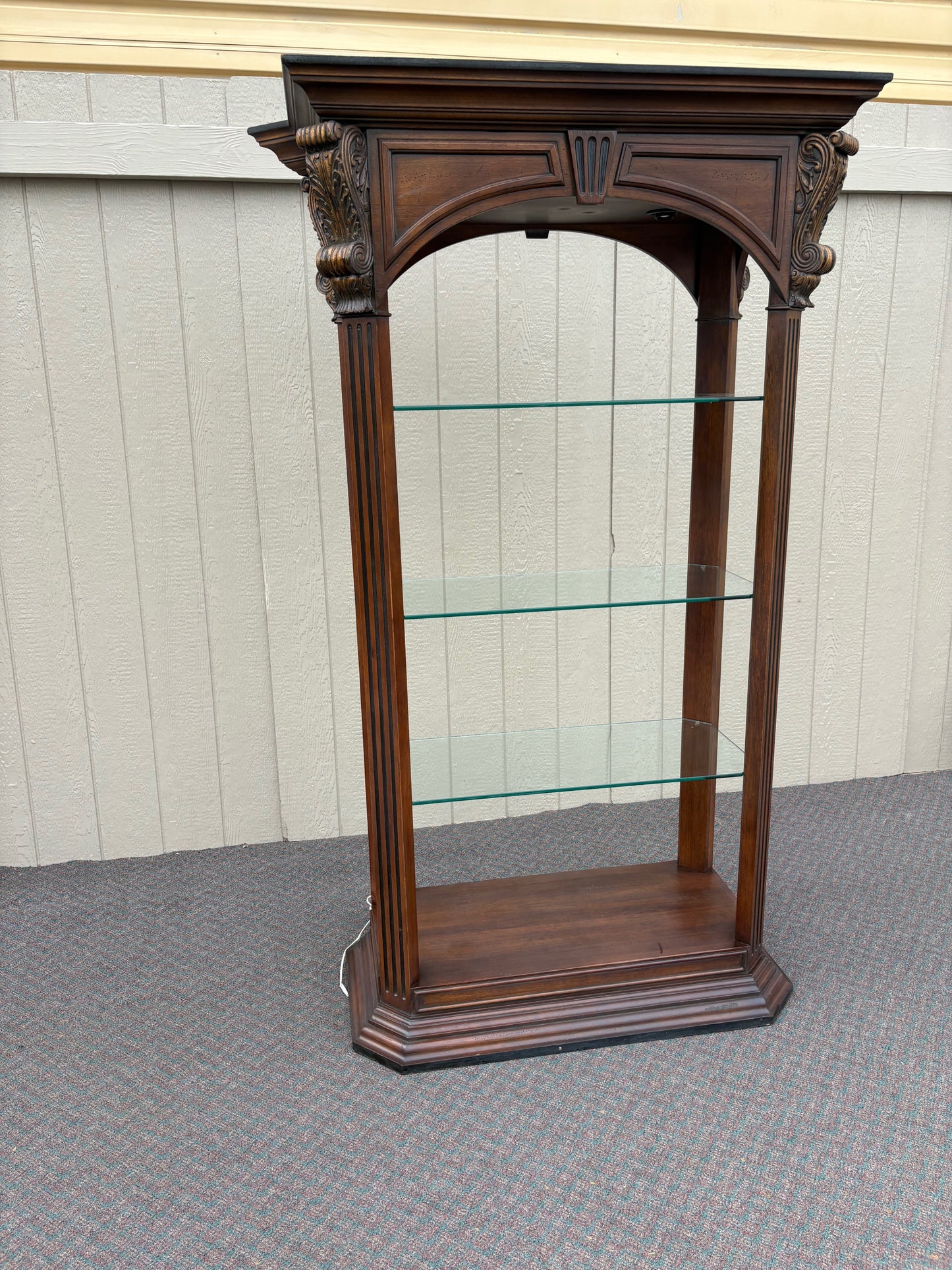 67659 Elegant Neoclassical Display Curio Cabinet with Glass Shelves
