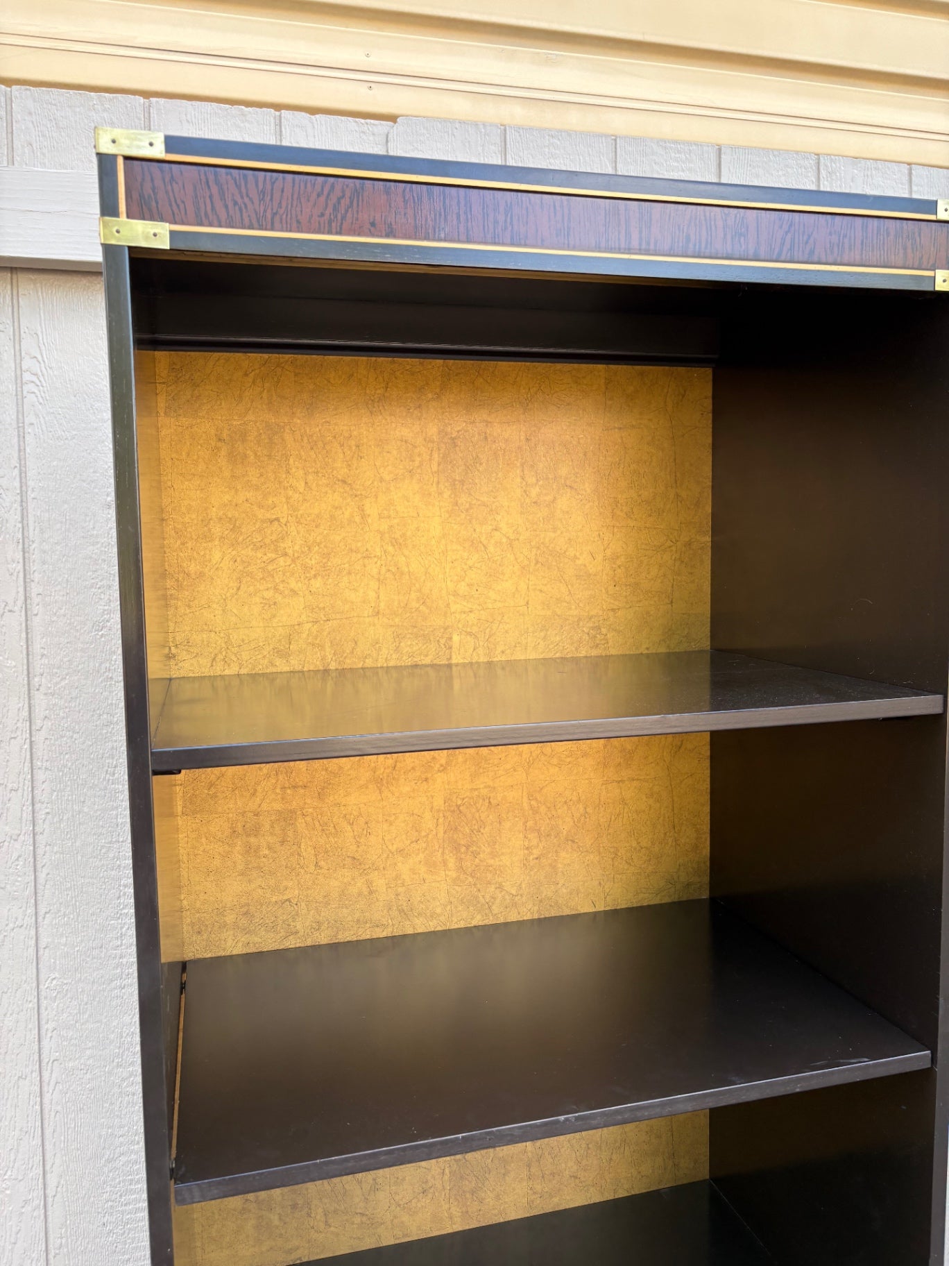 67951 Pair of Drexel Heritage Asian-Inspired Bookcases with Gold Accents