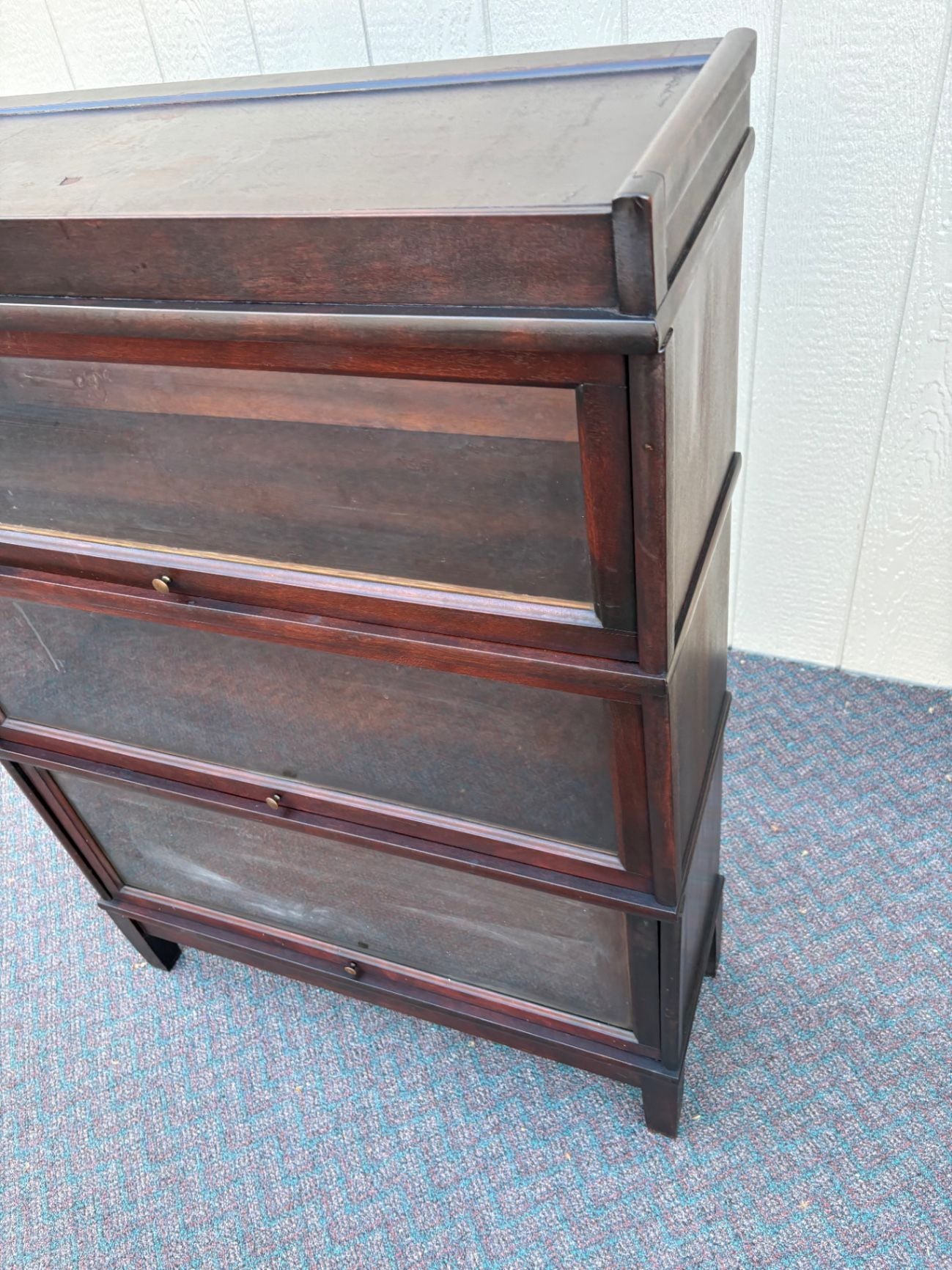67597 Vintage Mahogany Barrister Bookcase with Glass Fronts