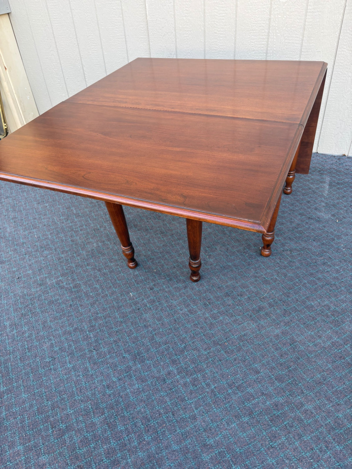 Cherry Drop Leaf Dining Table with Turned Legs, Vintage Style