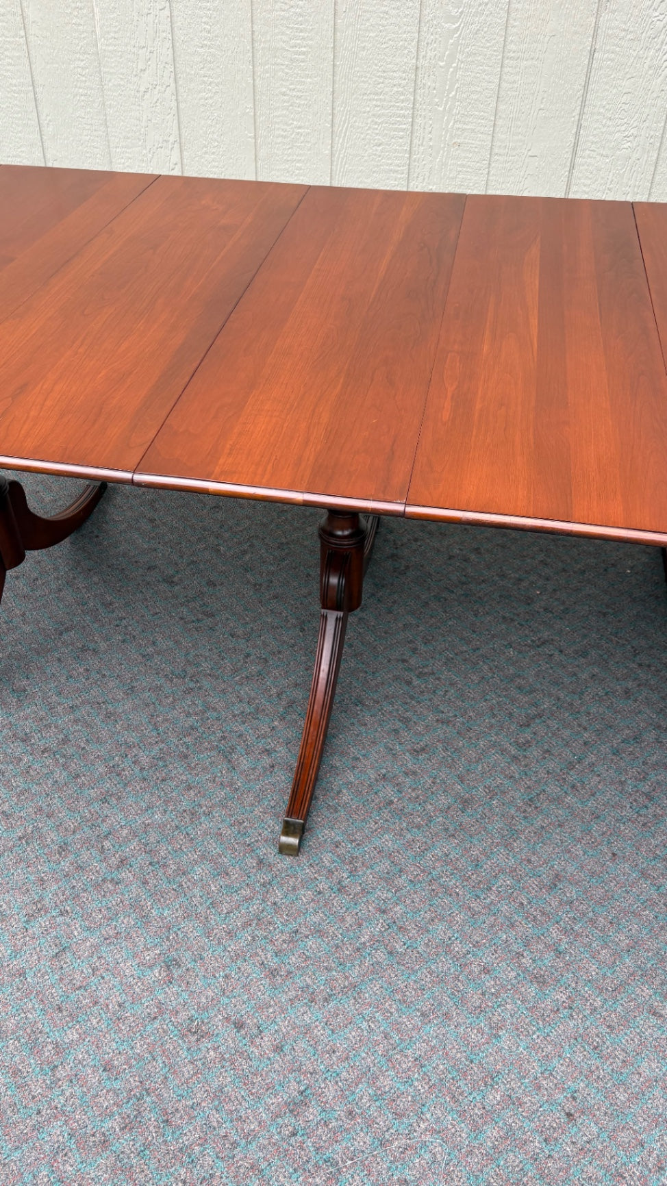 67867  Mid-century Solid Cherry Modern Drop Leaf Dining Table with Three Leaves