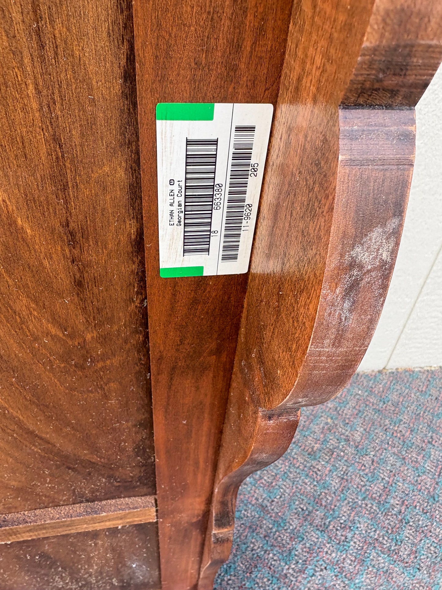67725 Ethan Allen Queen Anne Style Mahogany Library Table