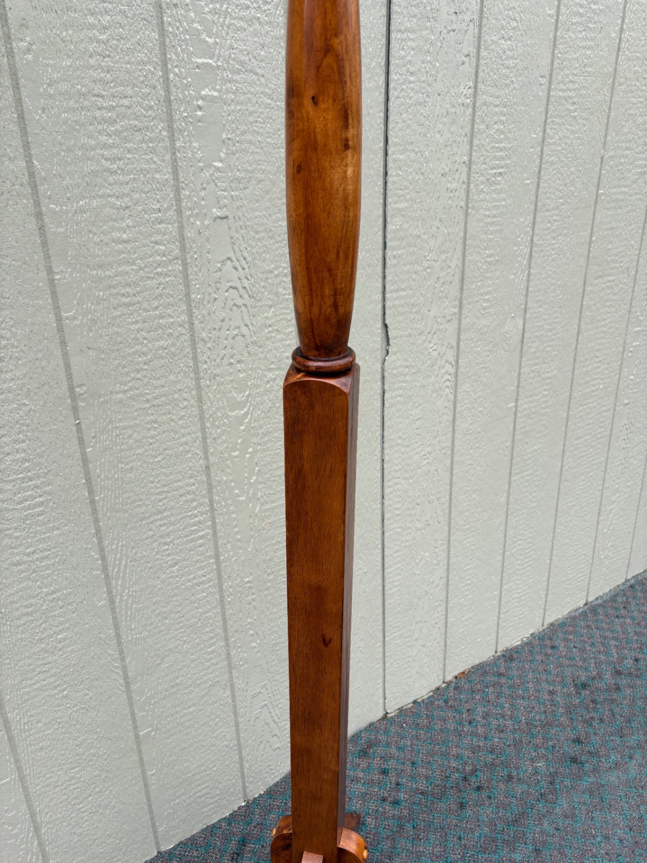 68030 Mid-Century Modern Solid Wood Coat Tree with Metal Hooks