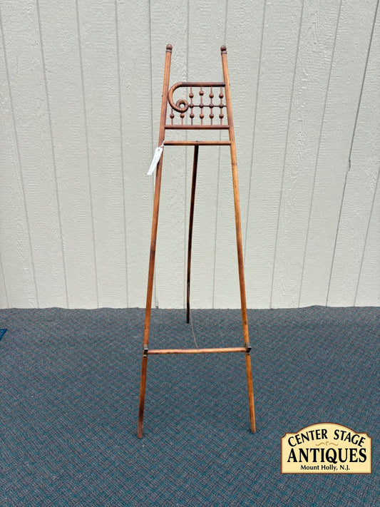 64739 Antique Victorian Wooden Artist Easel with Spindle Design