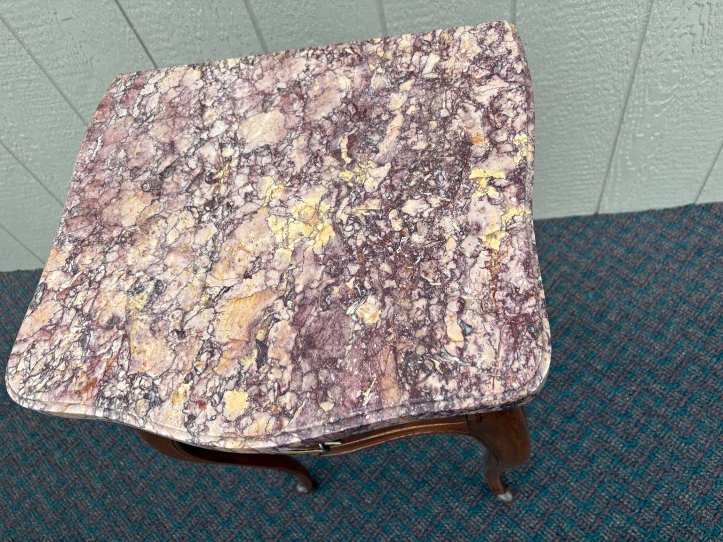 67433  Louis XV Style Marble Top Stand with Cabriole Legs