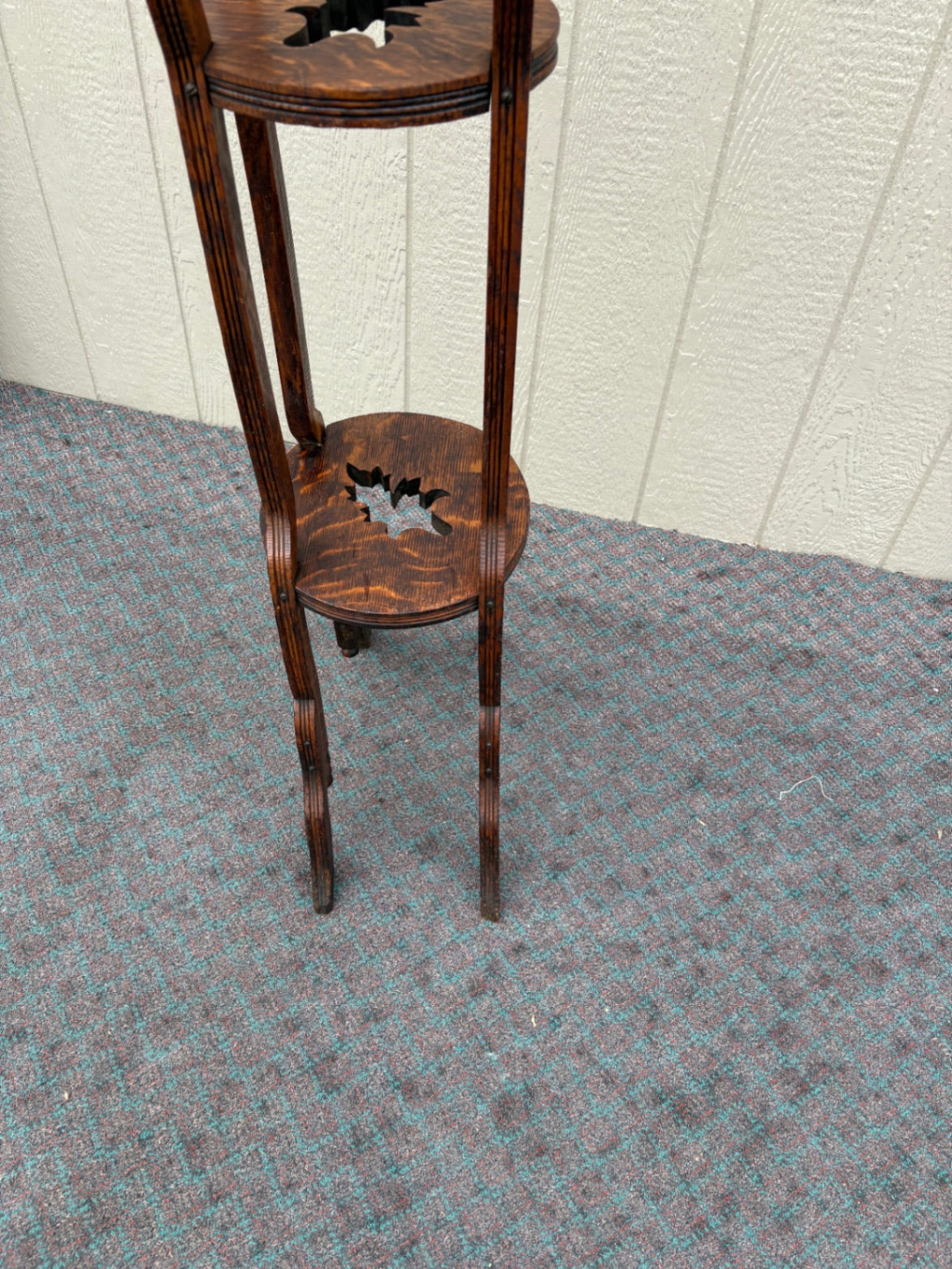 67926 Victorian Oak Music Stand with Intricate Cutout Designs