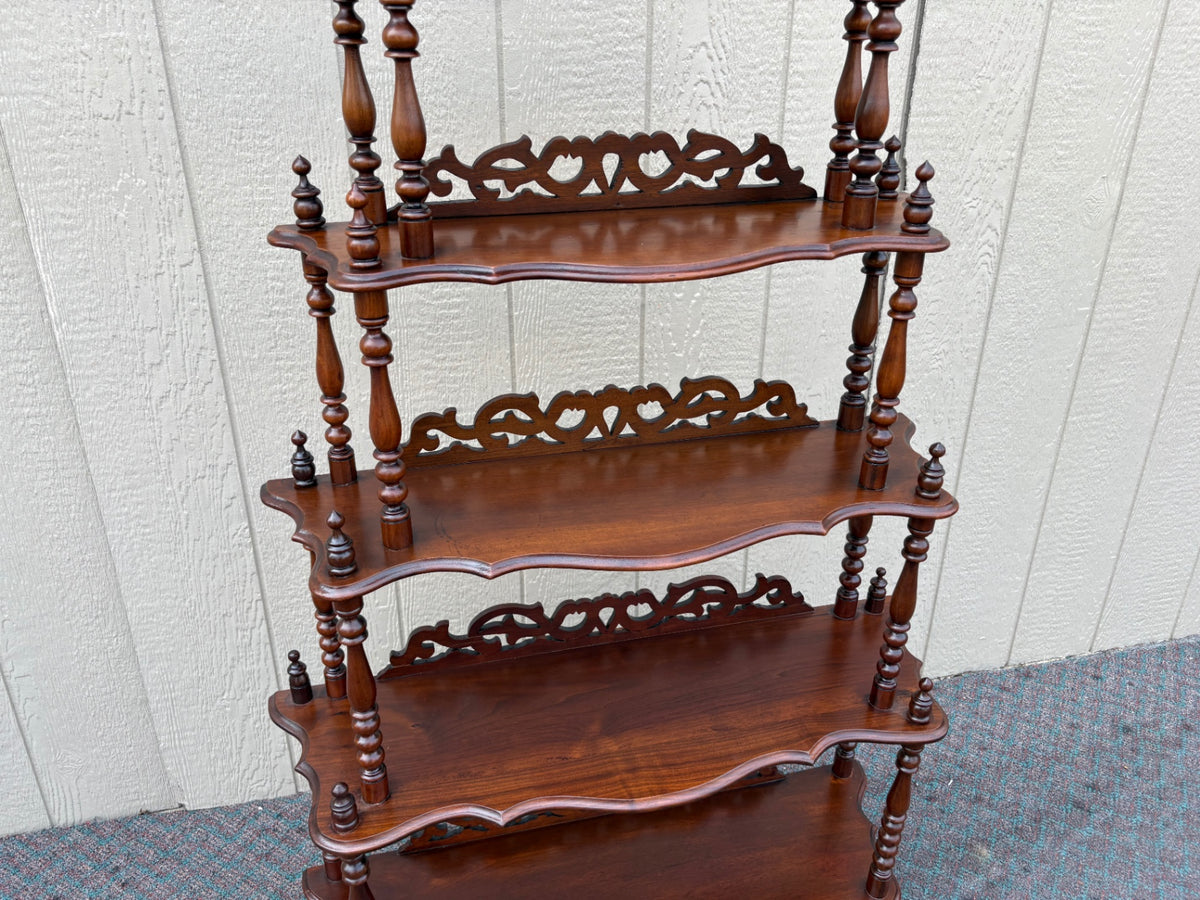 68063 Victorian Five-Tier Etagere Bookcase with Ornate Carvings