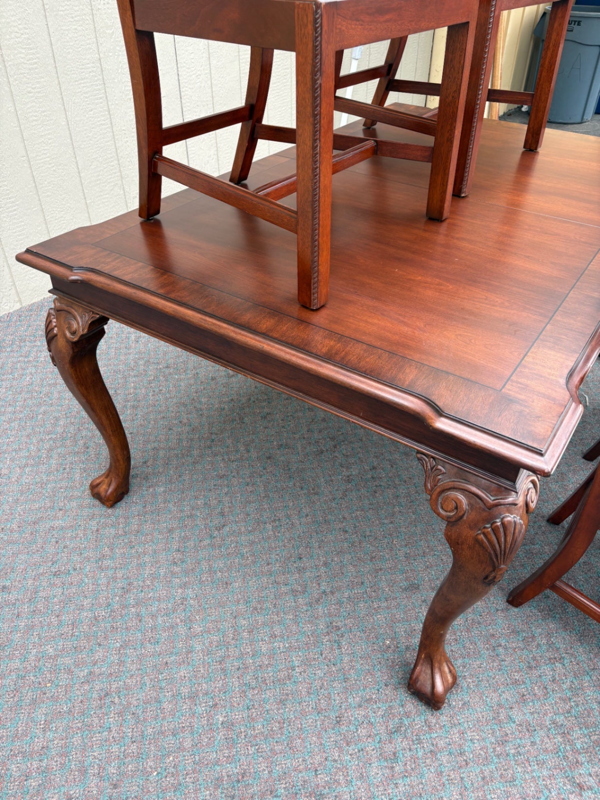 Chippendale Style Mahogany Dining Table with Four Chairs