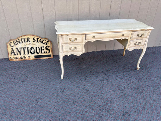 67950 French Provincial Style Vanity Desk in Distressed Cream Finish