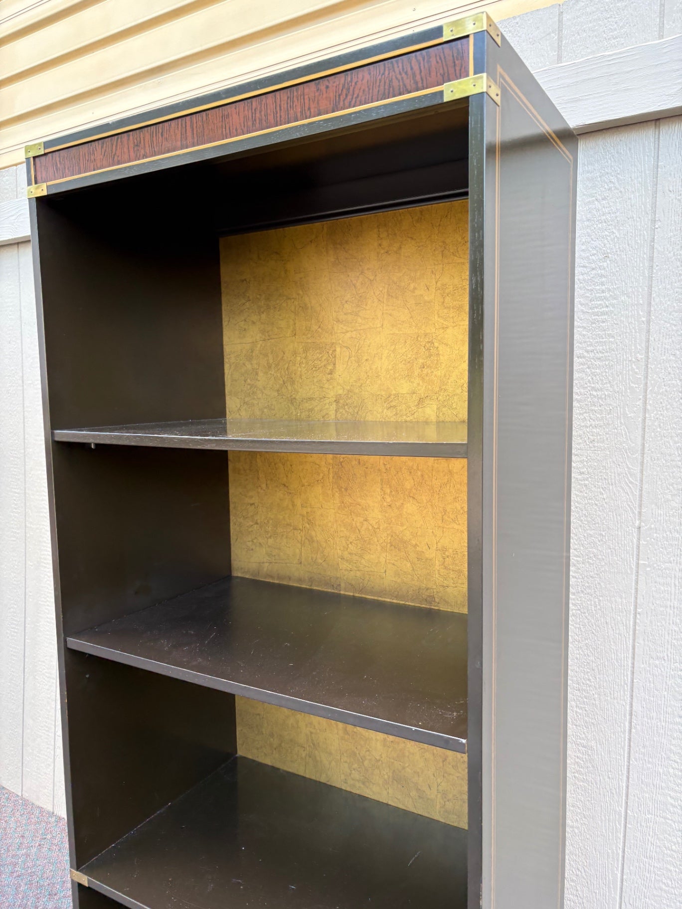 67951 Pair of Drexel Heritage Asian-Inspired Bookcases with Gold Accents