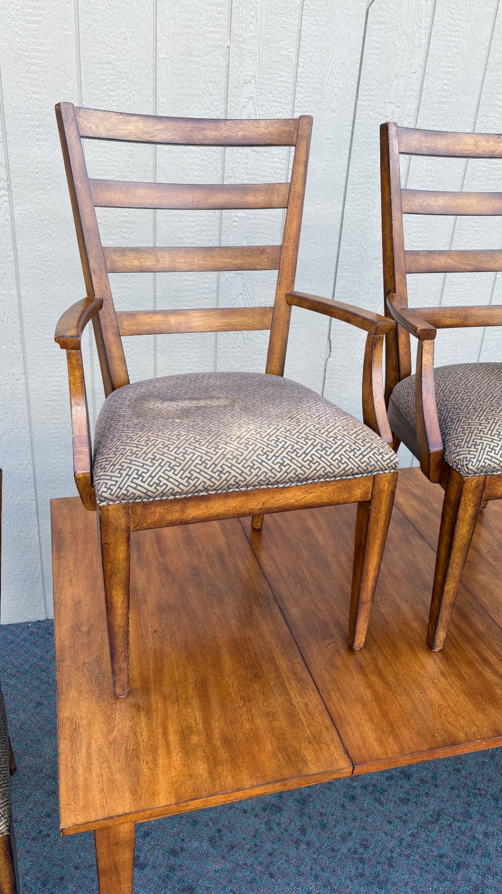 Ethan Allen Dining Table and 4 Chairs Set in Mid-Century Style