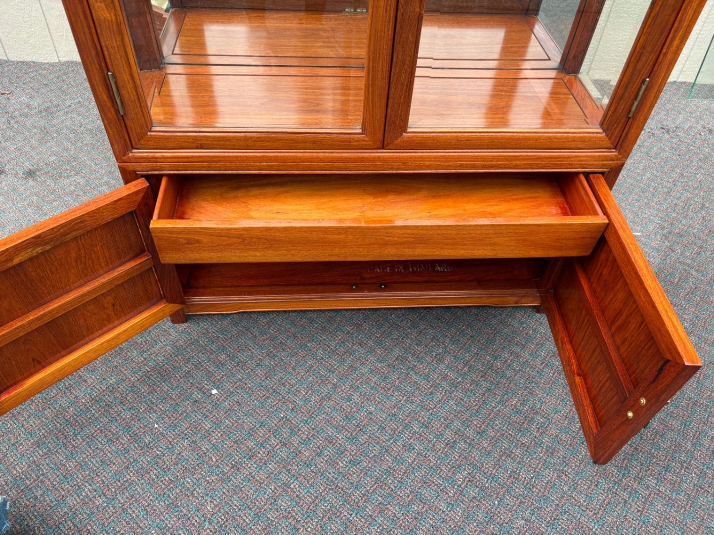 67573  Oriental Style Two-Piece Curio Cabinet with Glass Doors