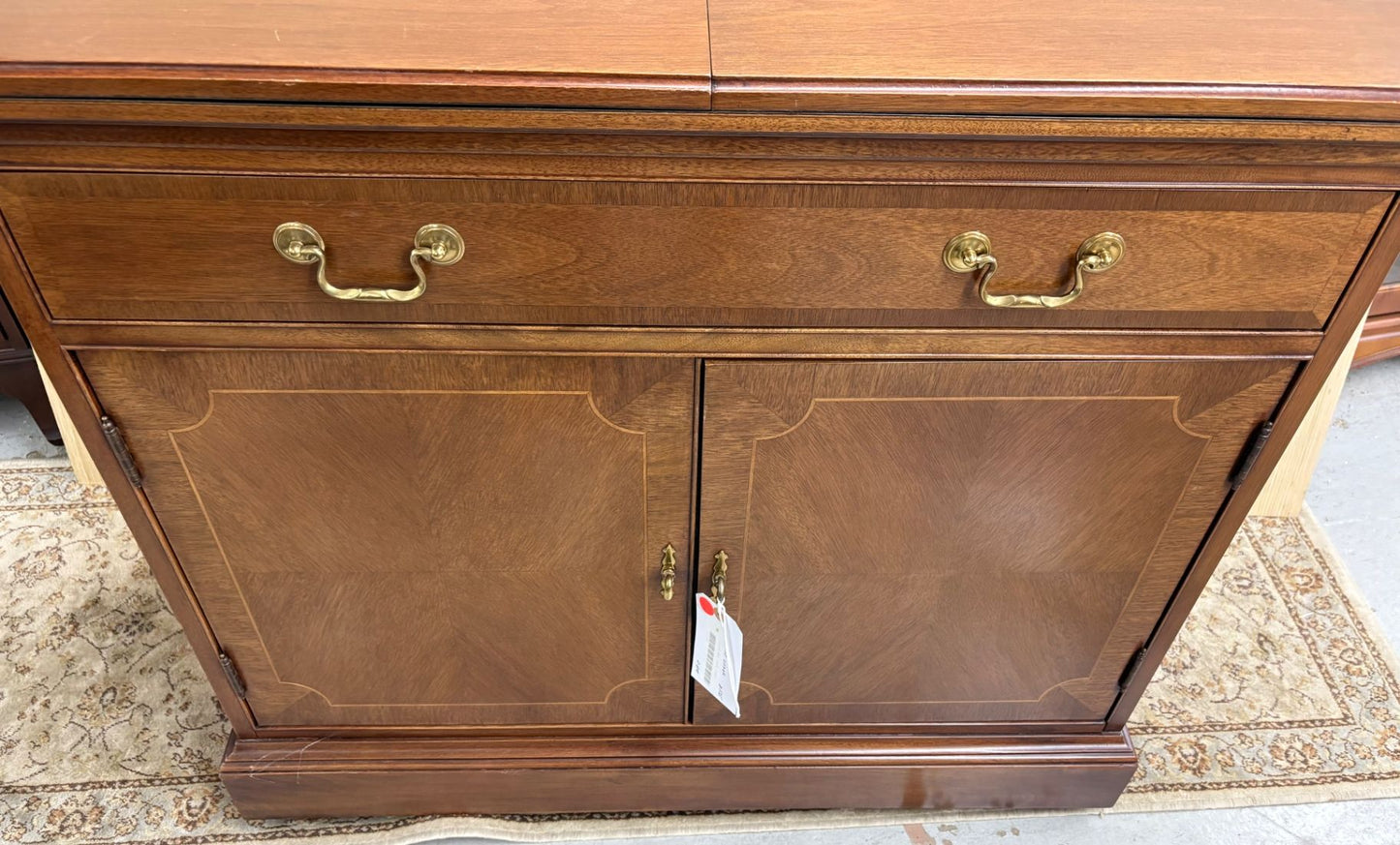 64128 Hickory chair Inlaid Bar Cart Server with Brass Hardware