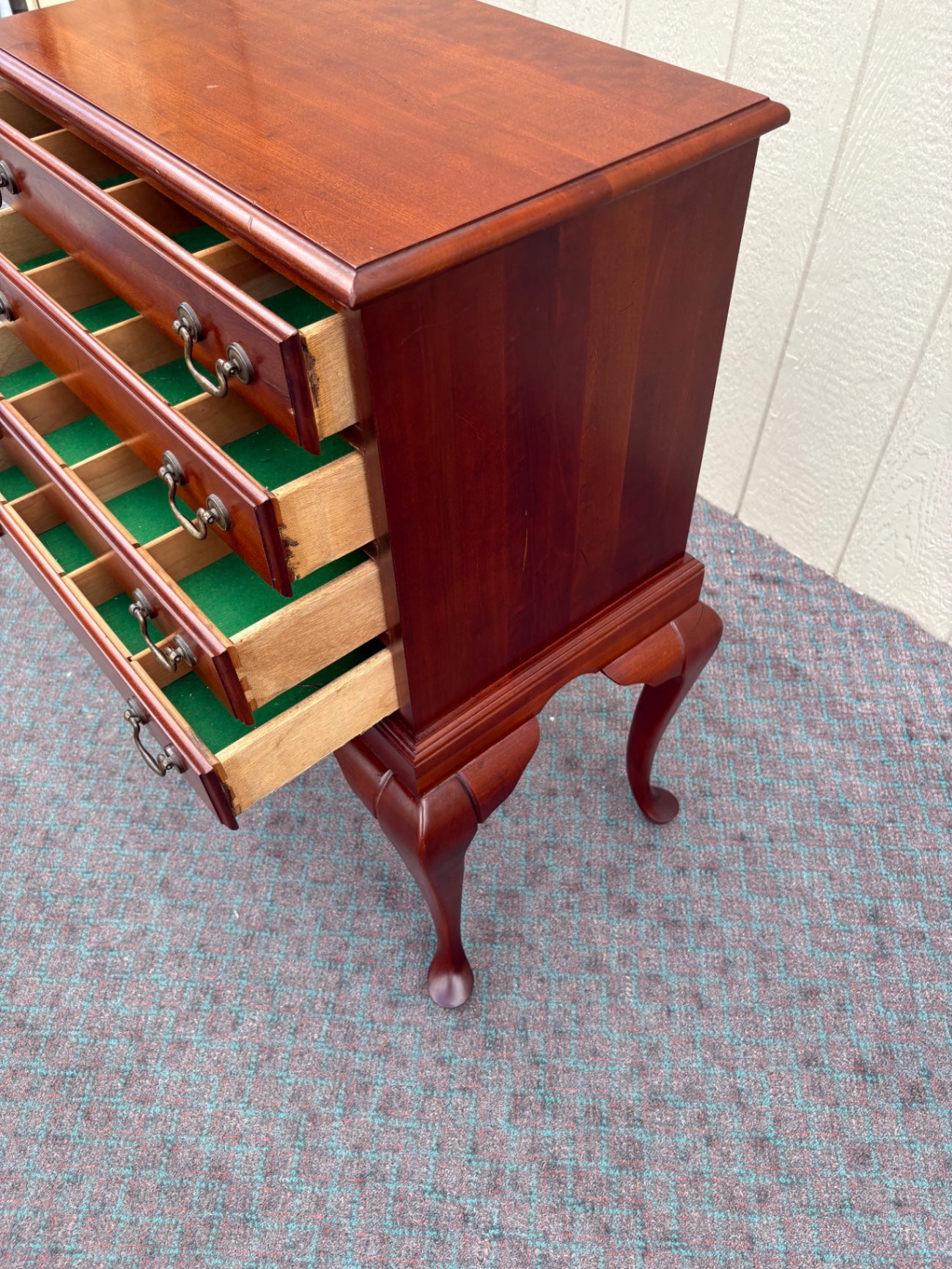 68109 Mahogany Queen Anne Style Silverware Chest with Cabriole Legs