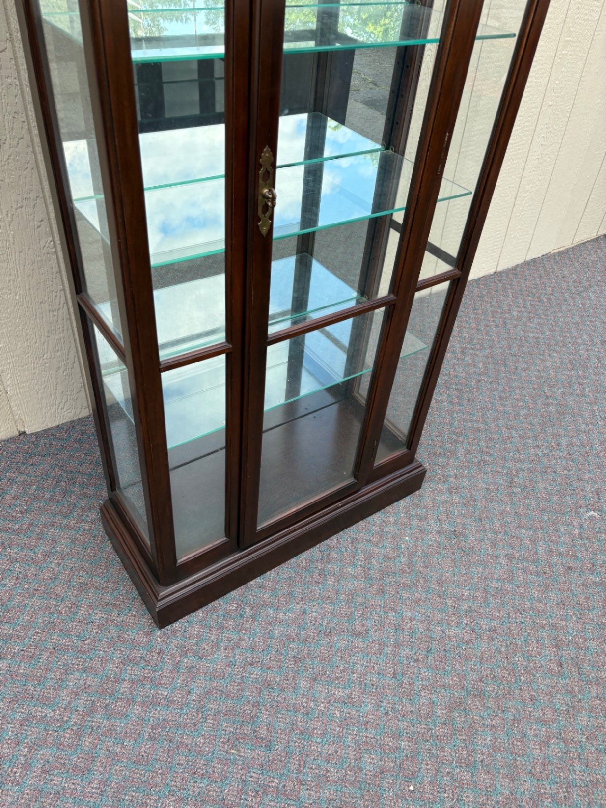 67827 Ethan Allen Lighted Curio Cabinet with Glass Shelves