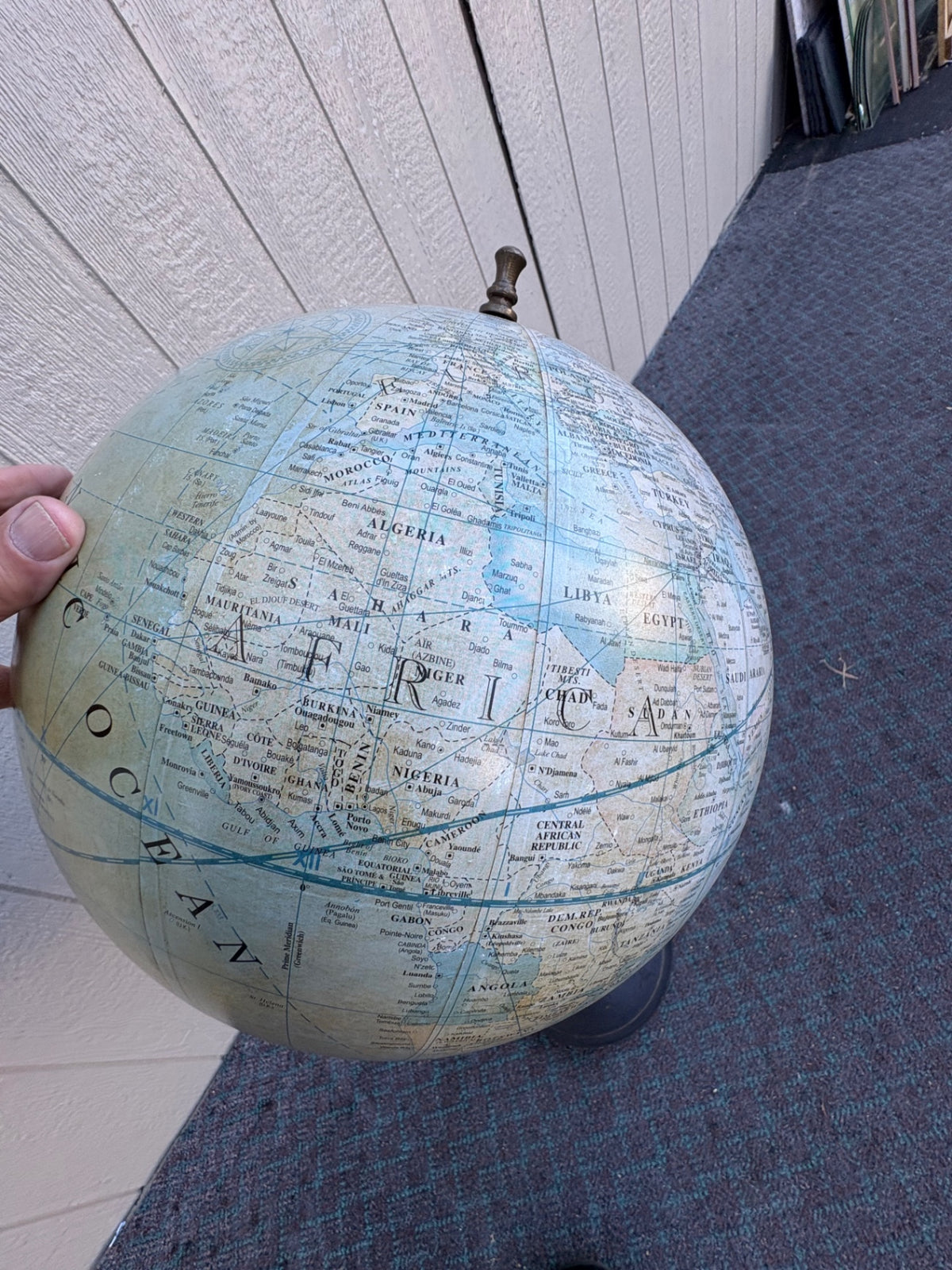 Antique Maritime Survey Floor Standing Globe with Black Metal Stand 1808